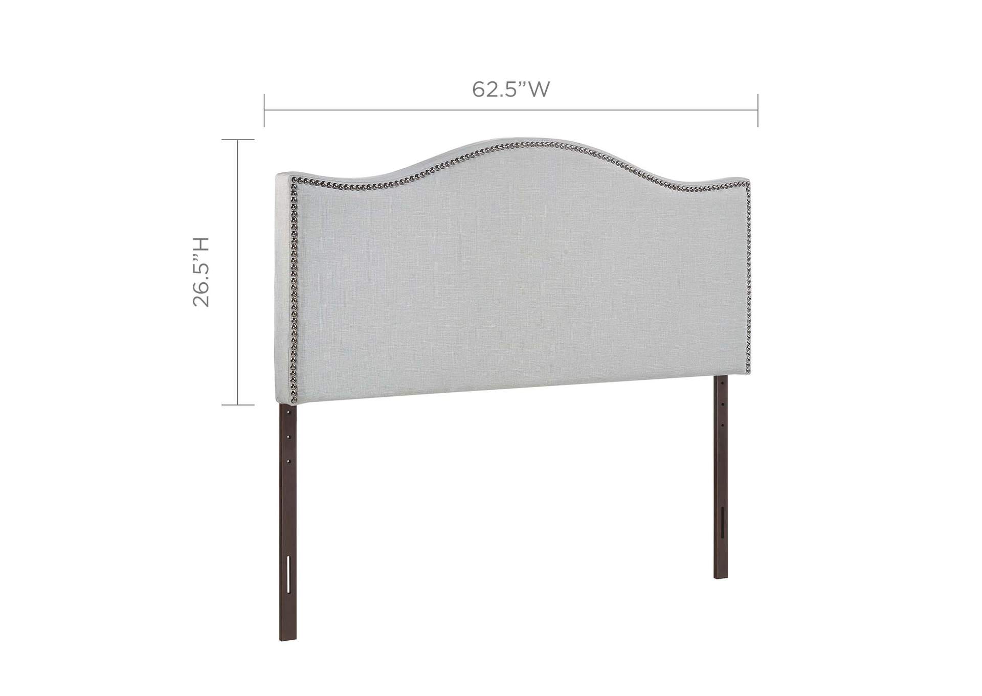 Curl Sky Gray Queen Nailhead Upholstered Headboard,Modway