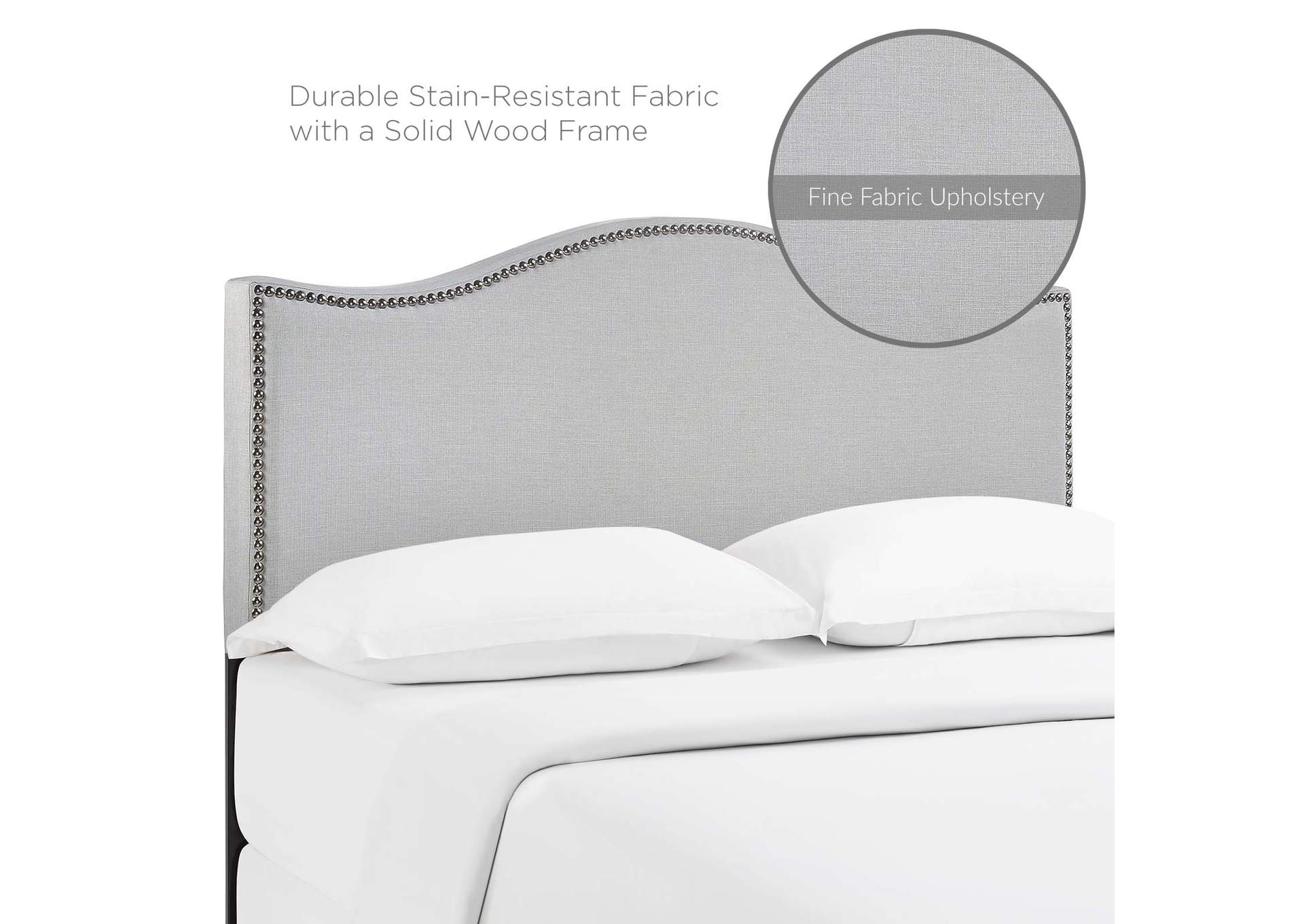 Curl Sky Gray Queen Nailhead Upholstered Headboard,Modway