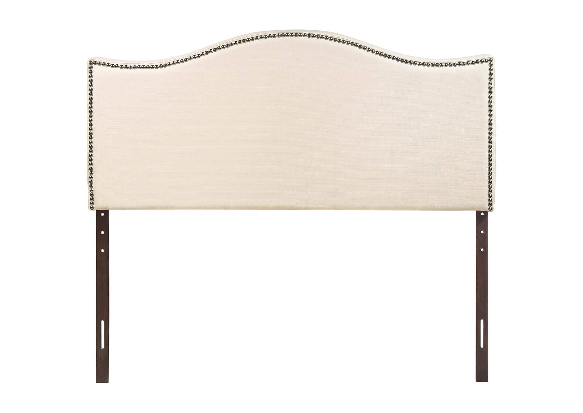 Curl Ivory Queen Nailhead Upholstered Headboard,Modway