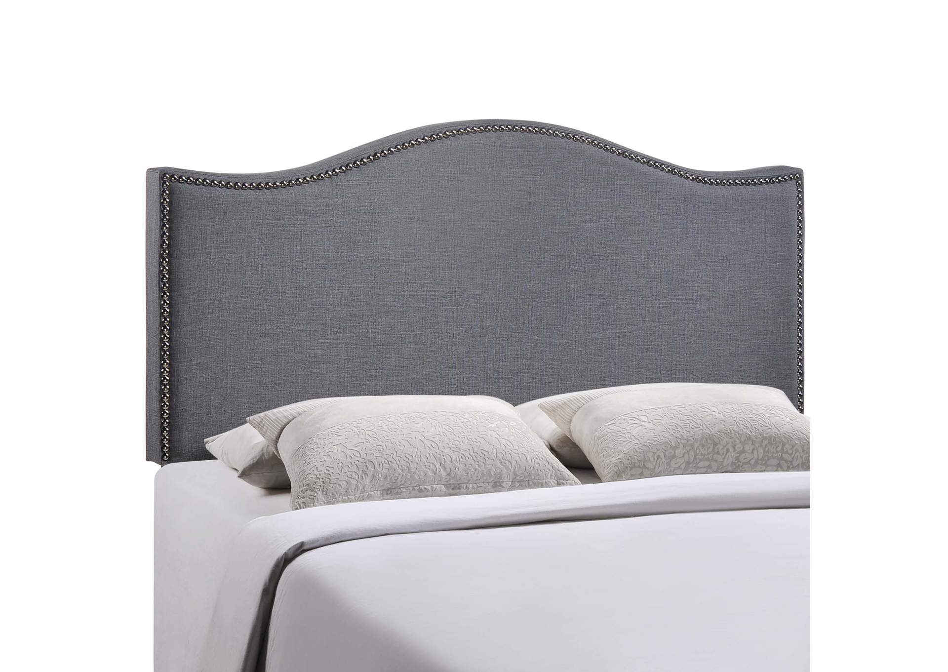 Curl Smoke Queen Nailhead Upholstered Headboard,Modway