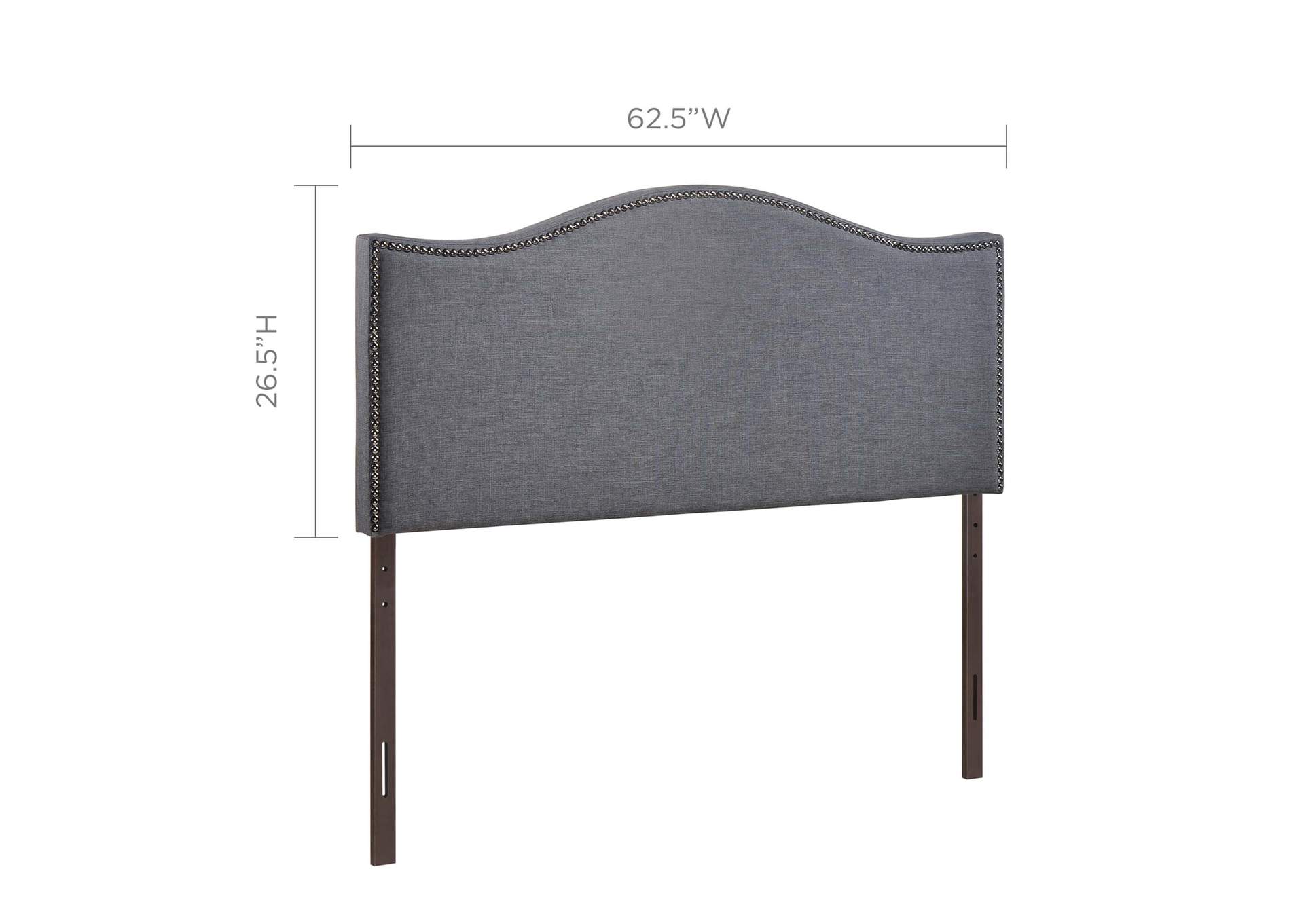 Curl Smoke Queen Nailhead Upholstered Headboard,Modway
