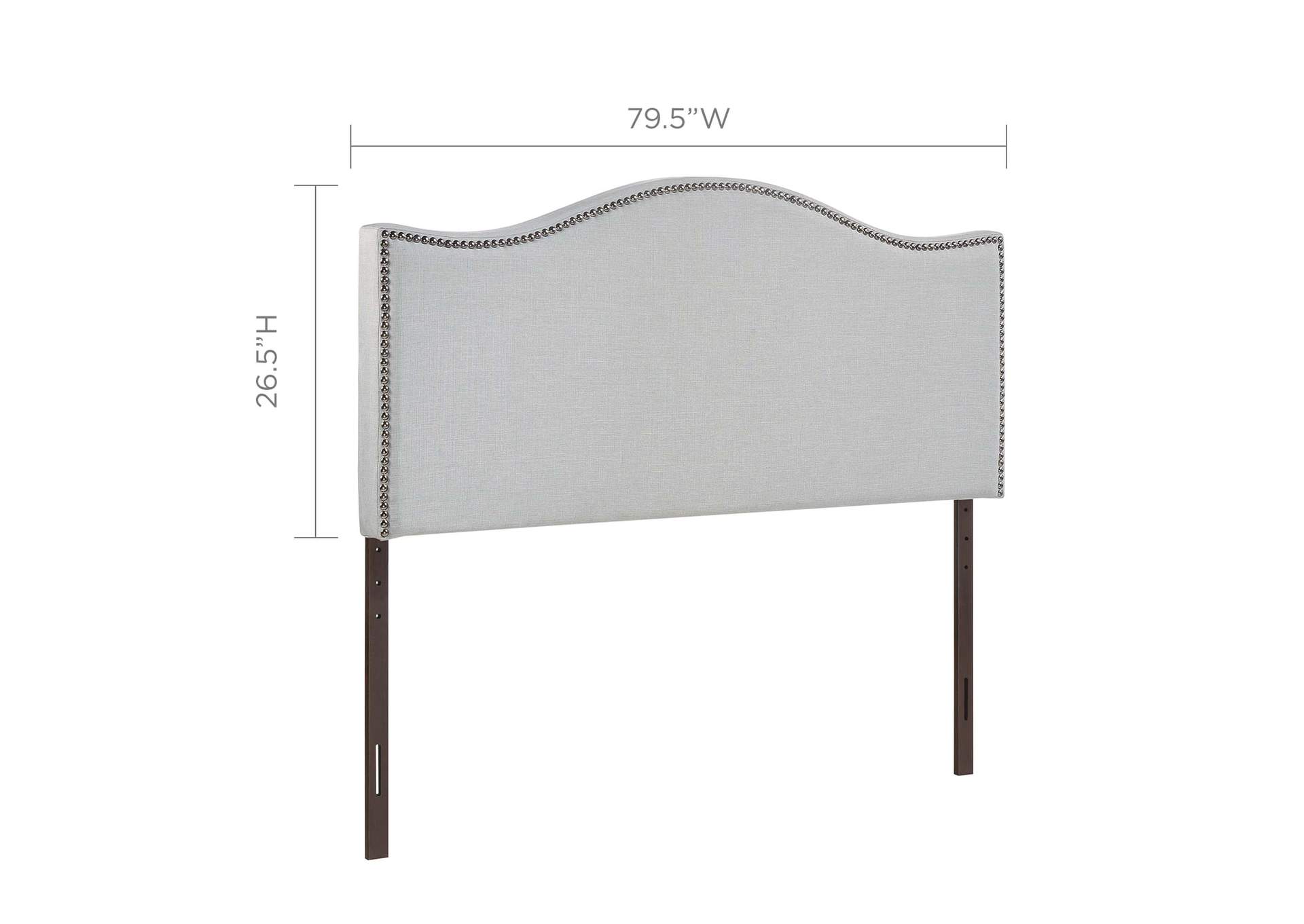 Curl Sky Gray King Nailhead Upholstered Headboard,Modway