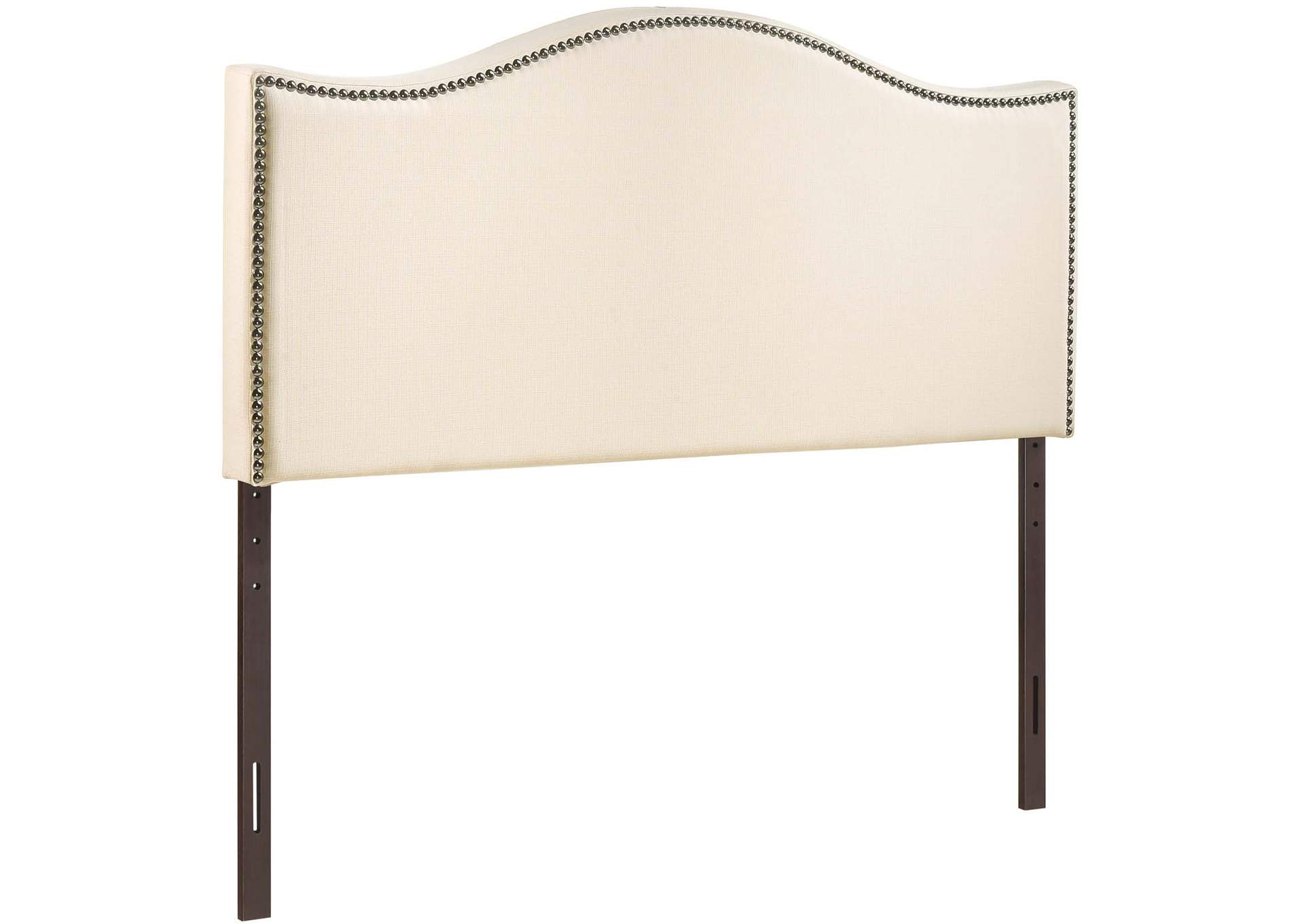 Curl Ivory King Nailhead Upholstered Headboard,Modway