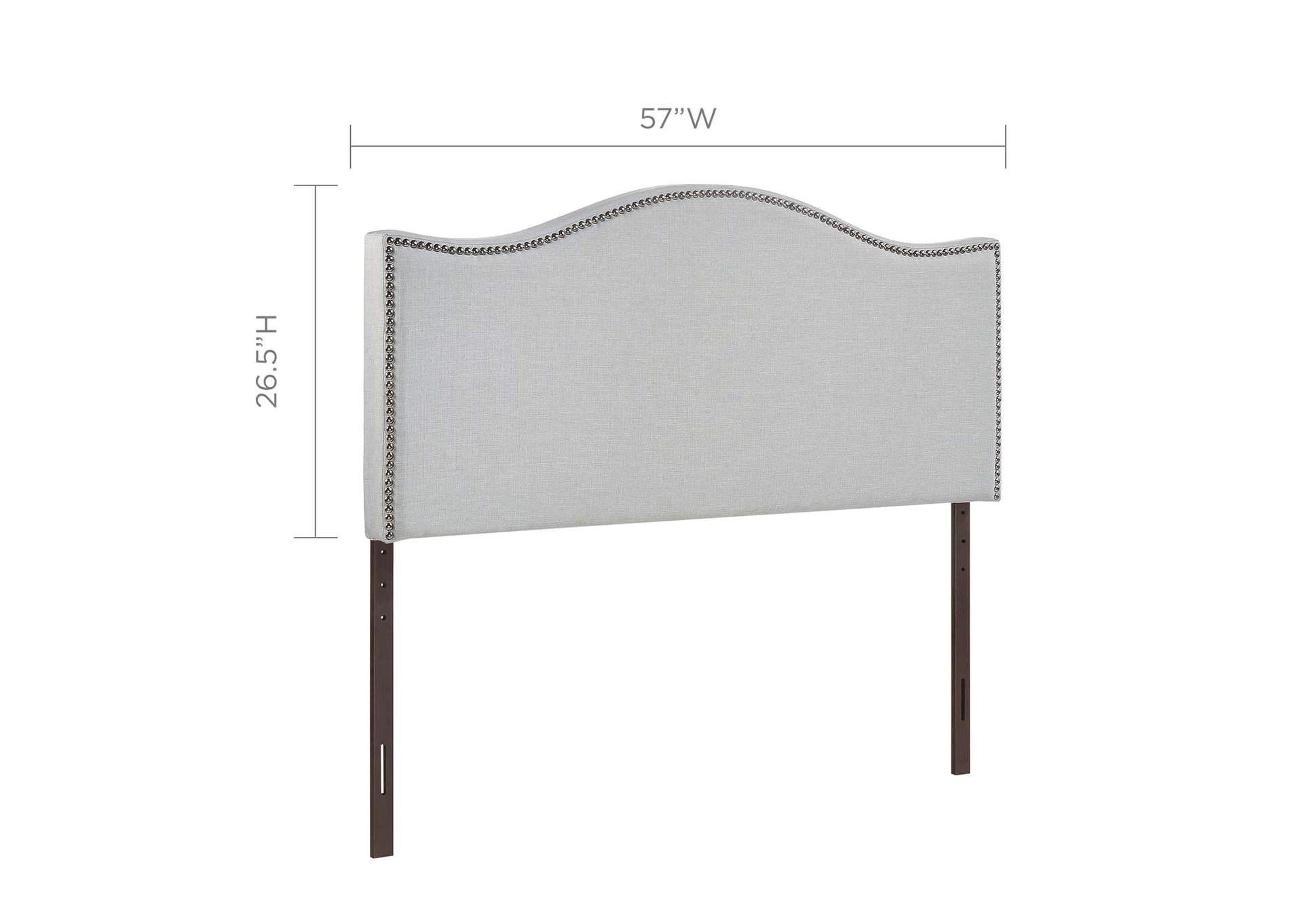 Curl Sky Gray Full Nailhead Upholstered Headboard,Modway