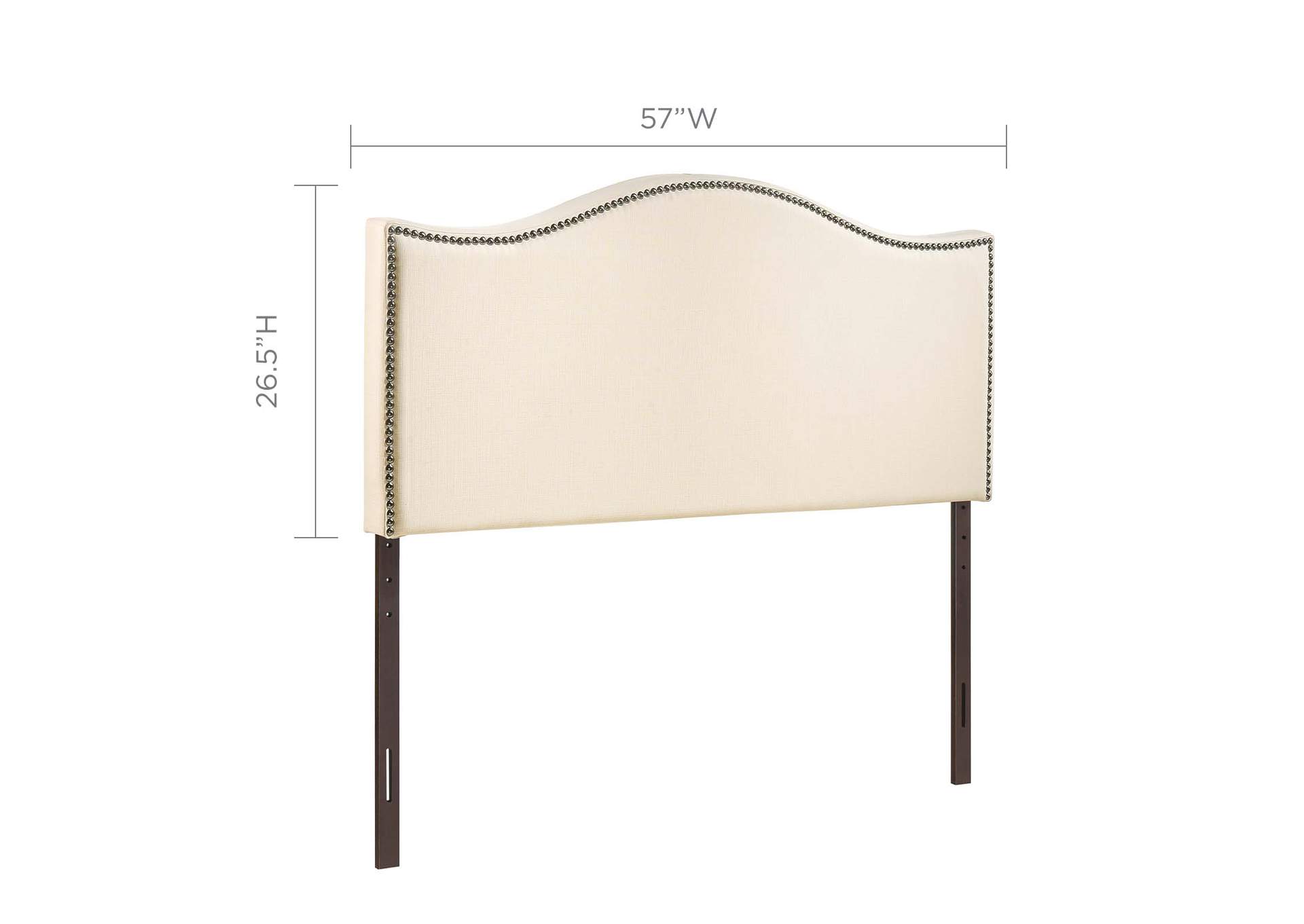 Curl Ivory Full Nailhead Upholstered Headboard,Modway