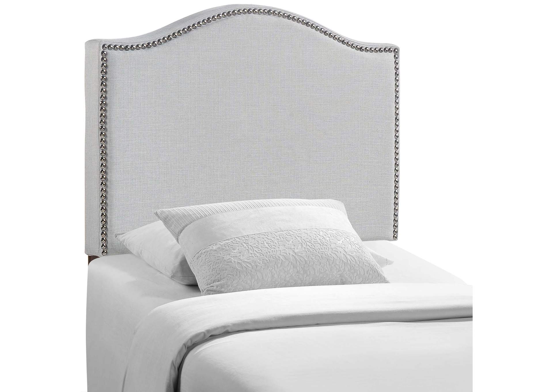 Curl Sky Gray Twin Nailhead Upholstered Headboard,Modway