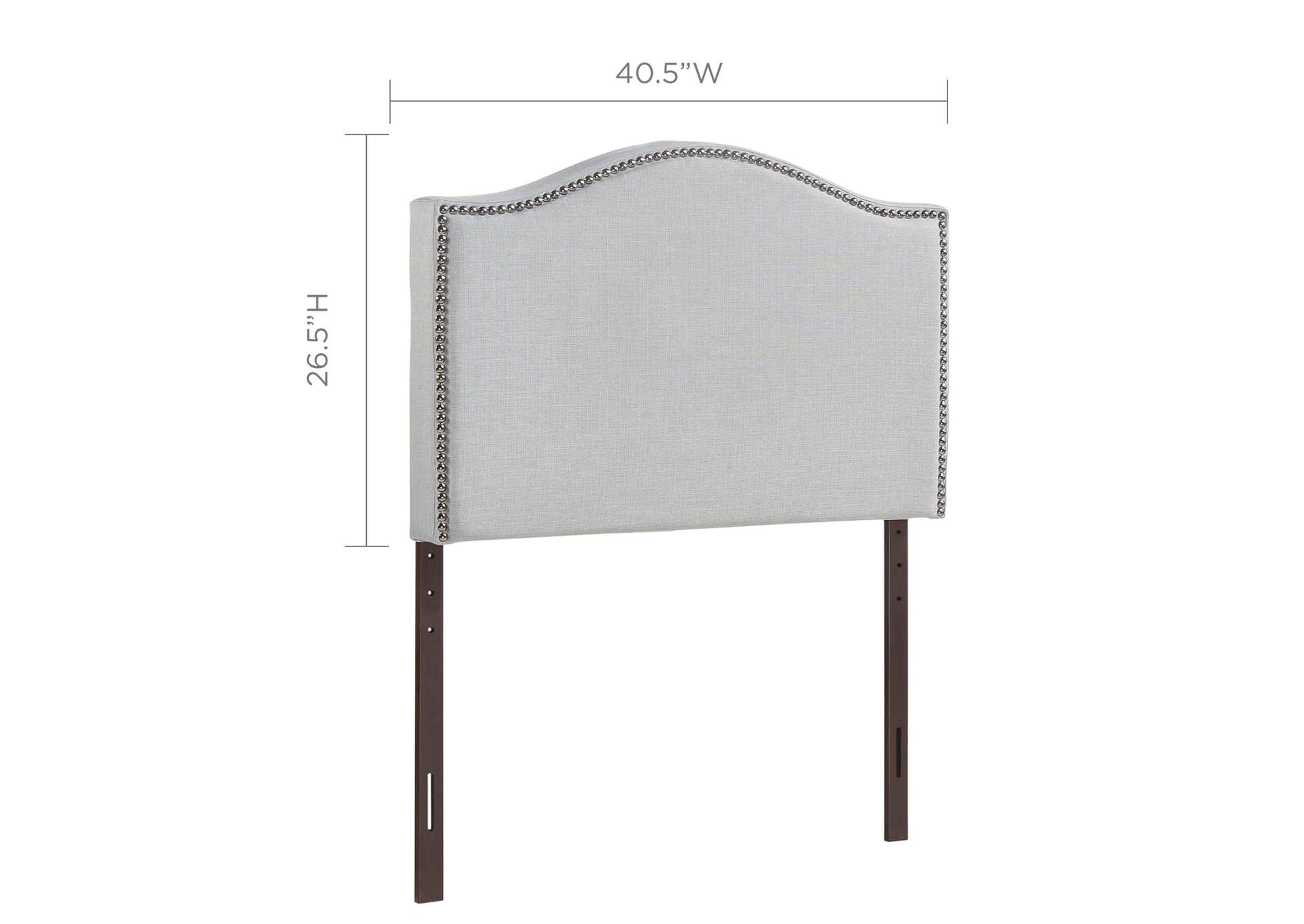 Curl Sky Gray Twin Nailhead Upholstered Headboard,Modway