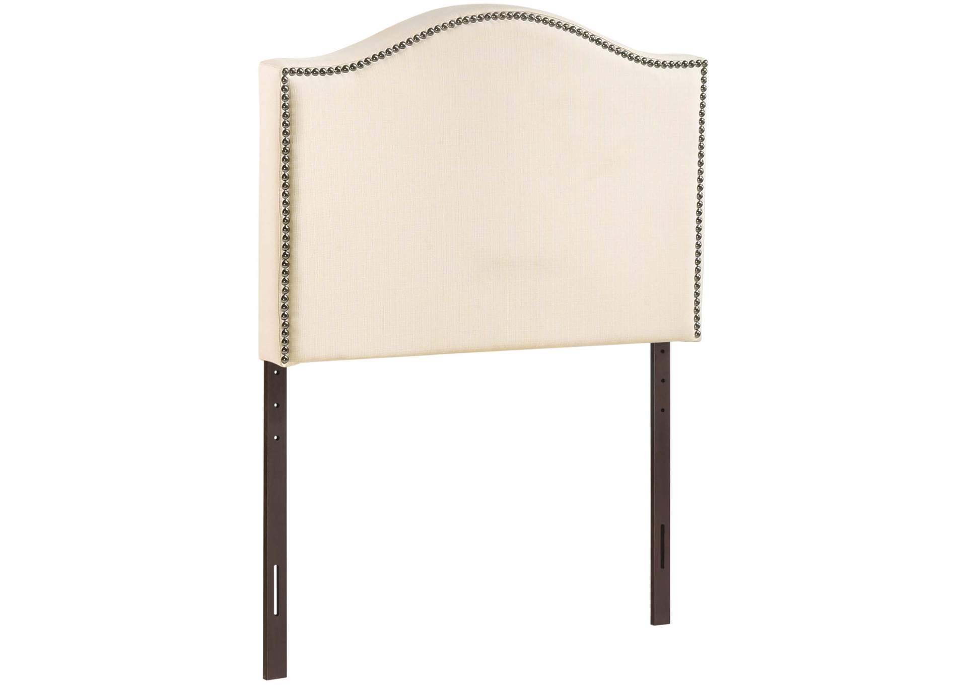 Curl Ivory Twin Nailhead Upholstered Headboard,Modway