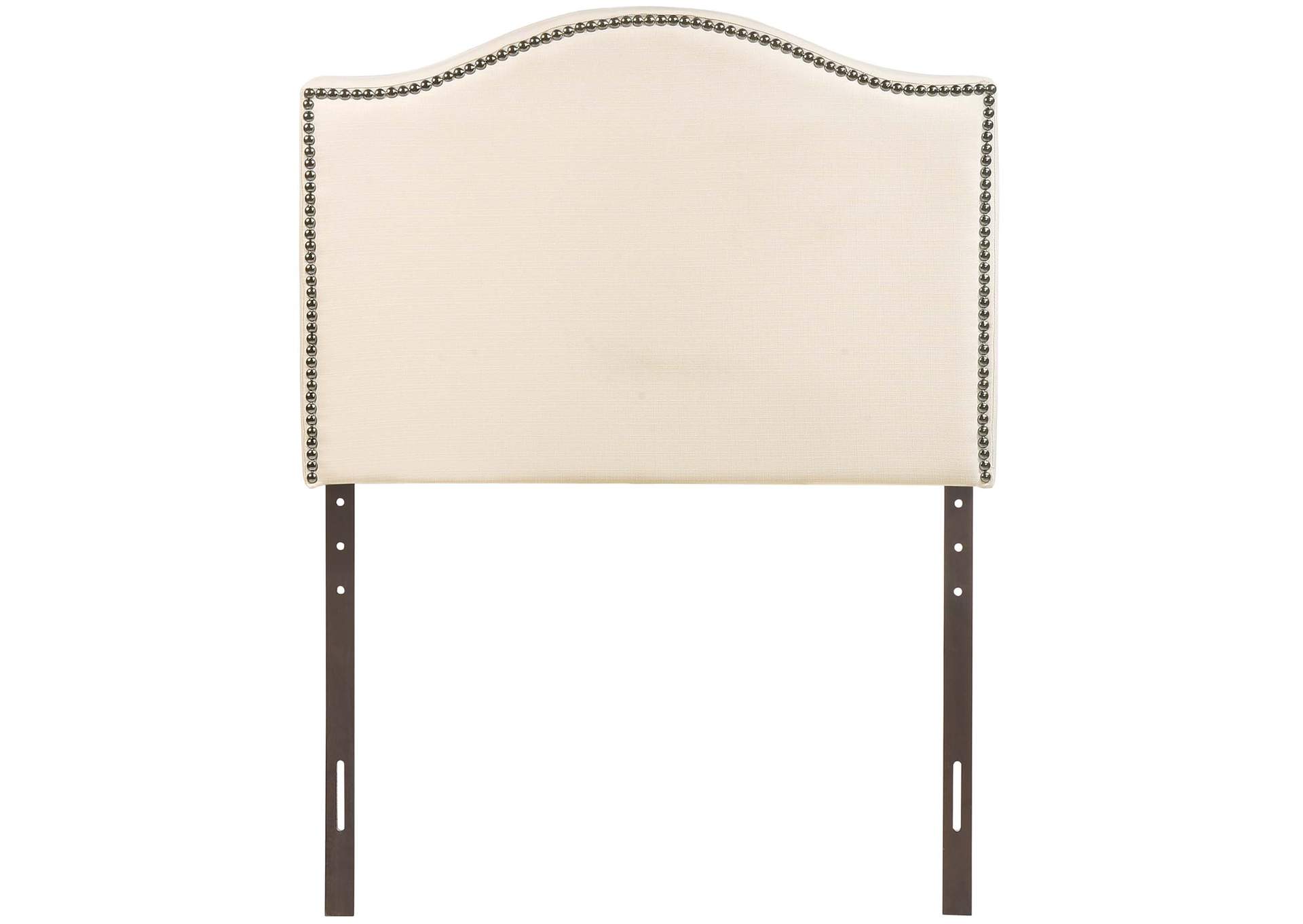 Curl Ivory Twin Nailhead Upholstered Headboard,Modway