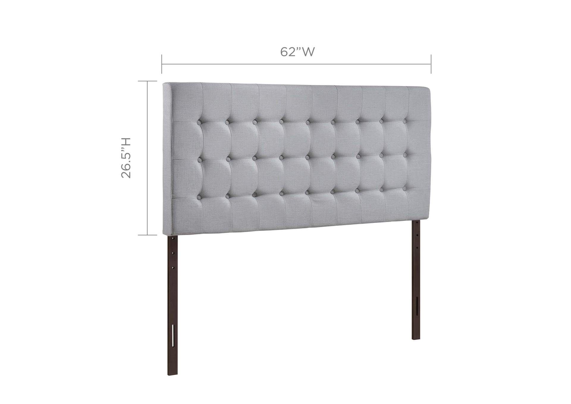 Tinble Sky Gray Queen Upholstered Fabric Headboard,Modway