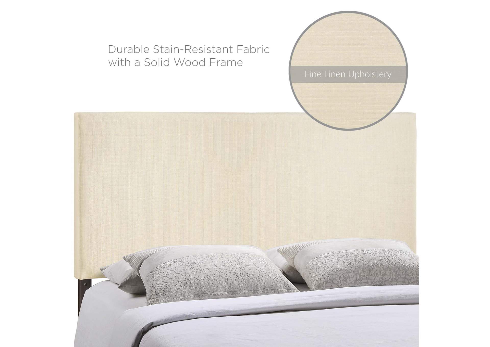 Region Ivory Queen Upholstered Headboard,Modway