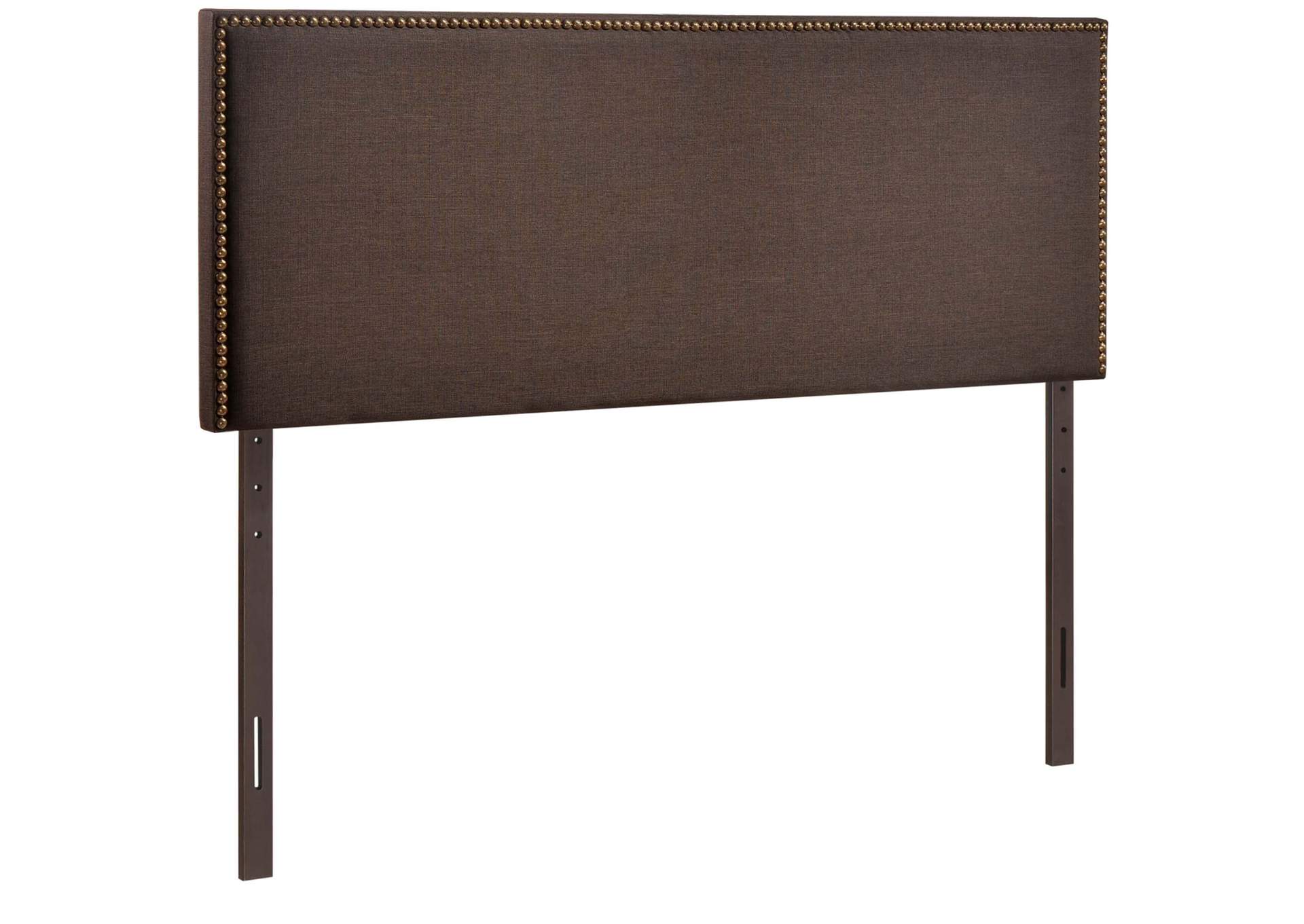 Region Dark Brown Nailhead Queen Upholstered Headboard,Modway