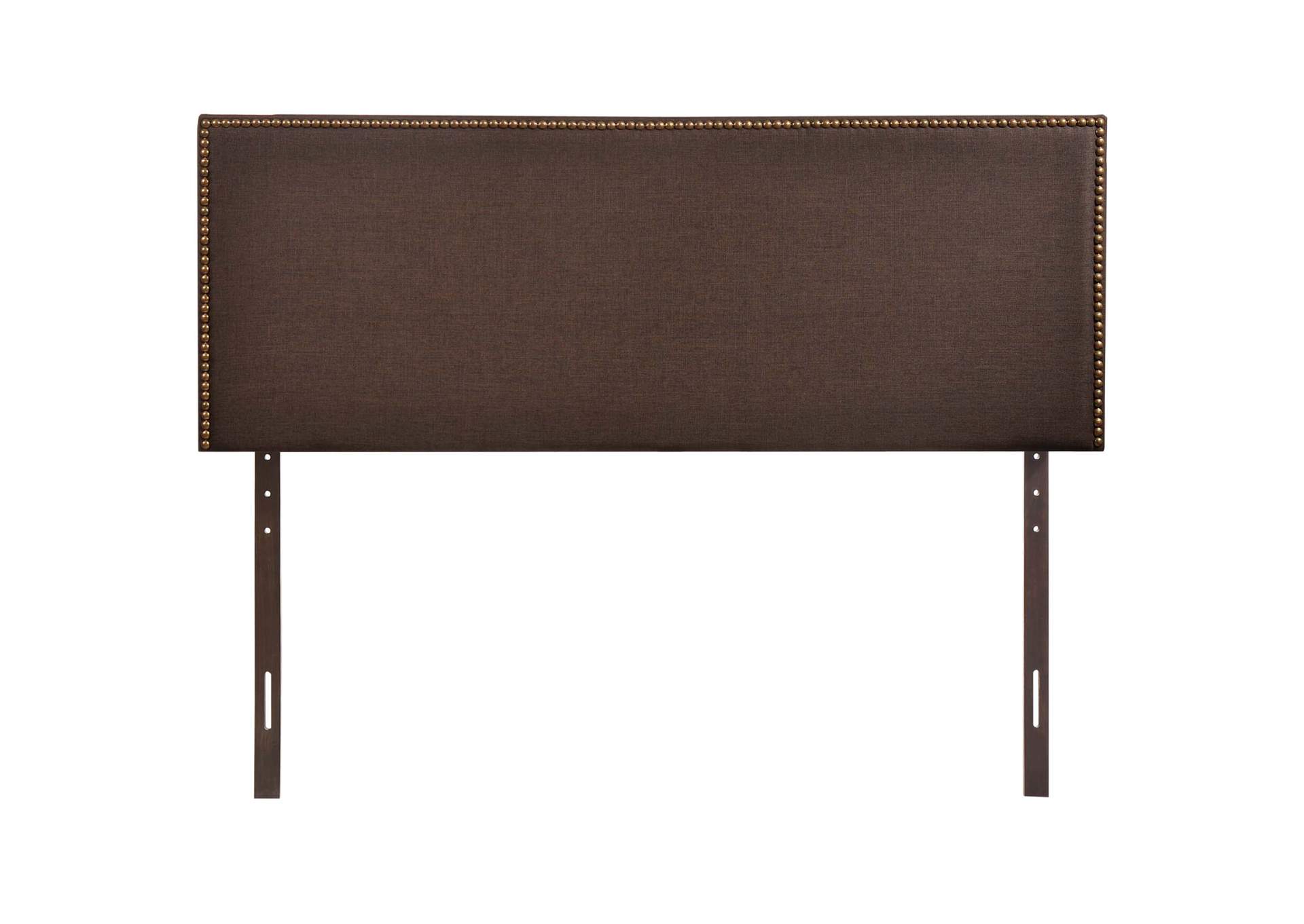 Region Dark Brown Nailhead Queen Upholstered Headboard,Modway