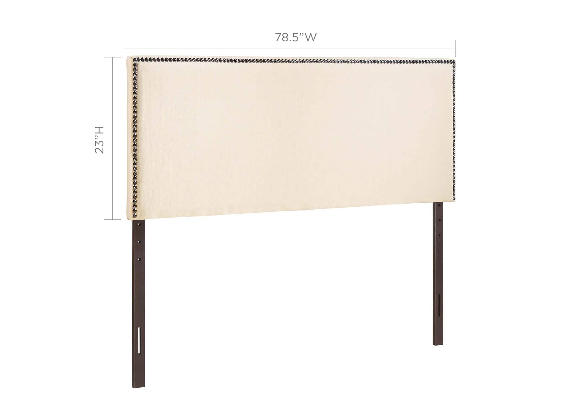 Region Ivory Nailhead King Upholstered Headboard,Modway