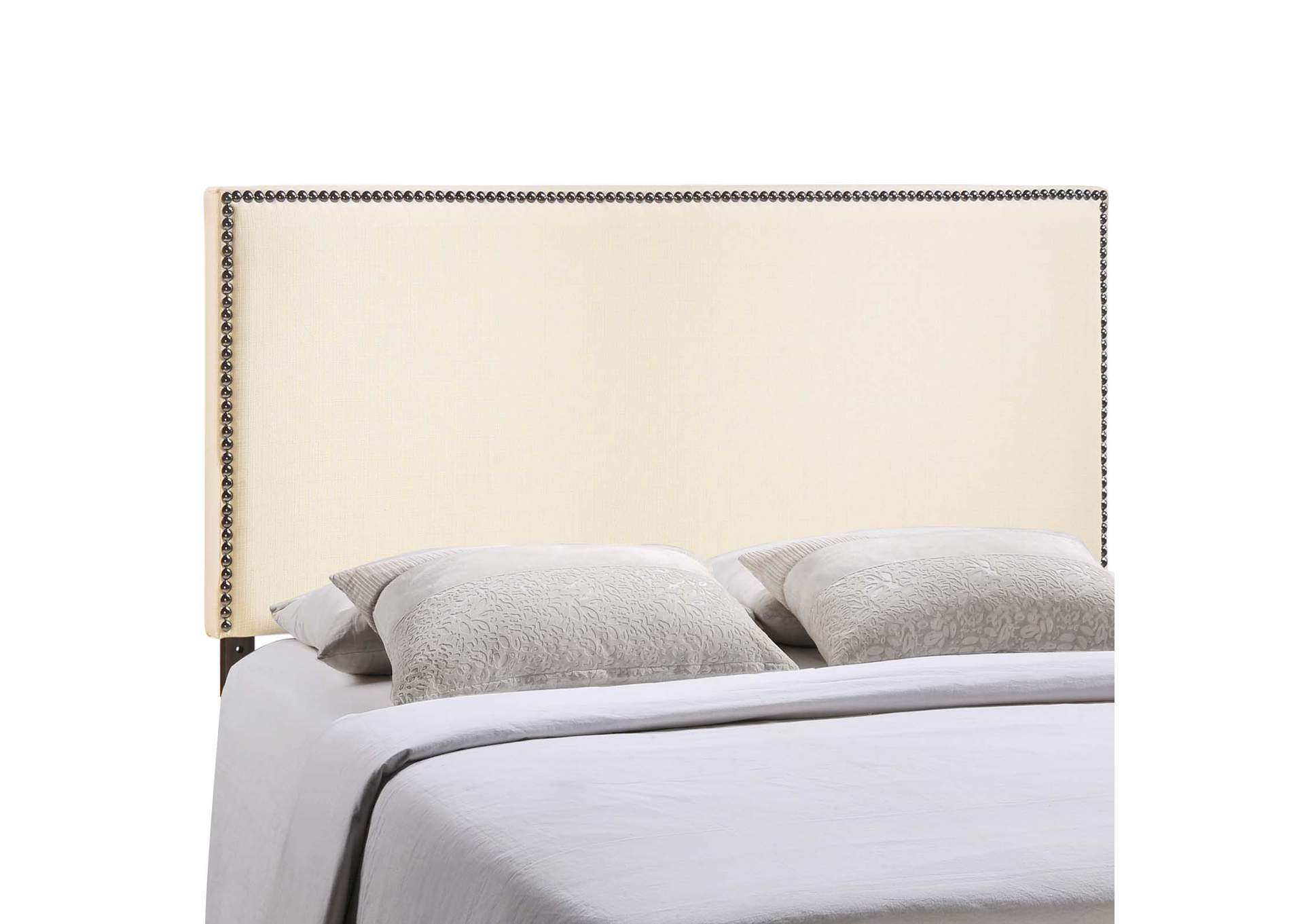 Region Ivory Nailhead King Upholstered Headboard,Modway