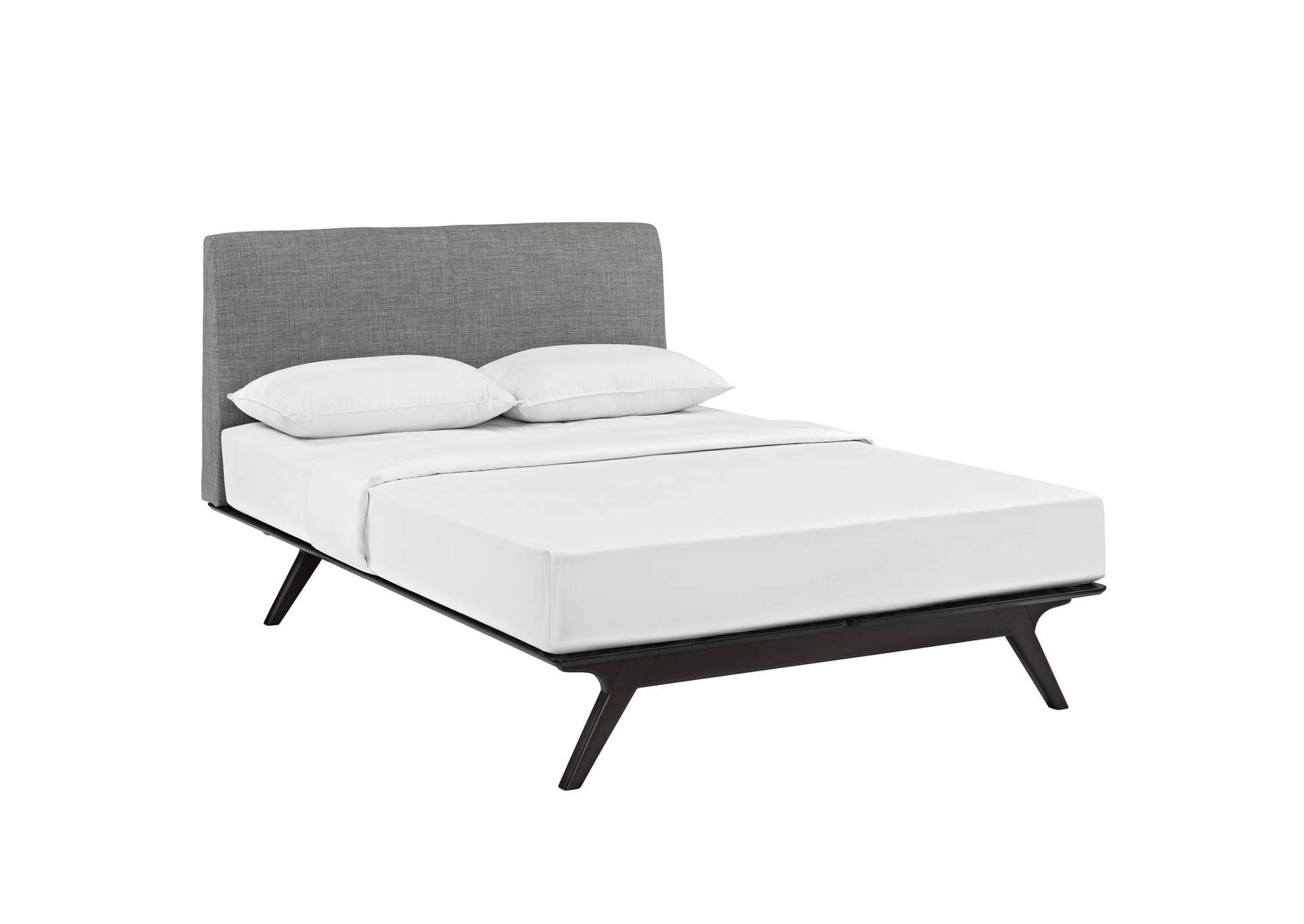 Cappuccino Gray Tracy Queen Bed,Modway