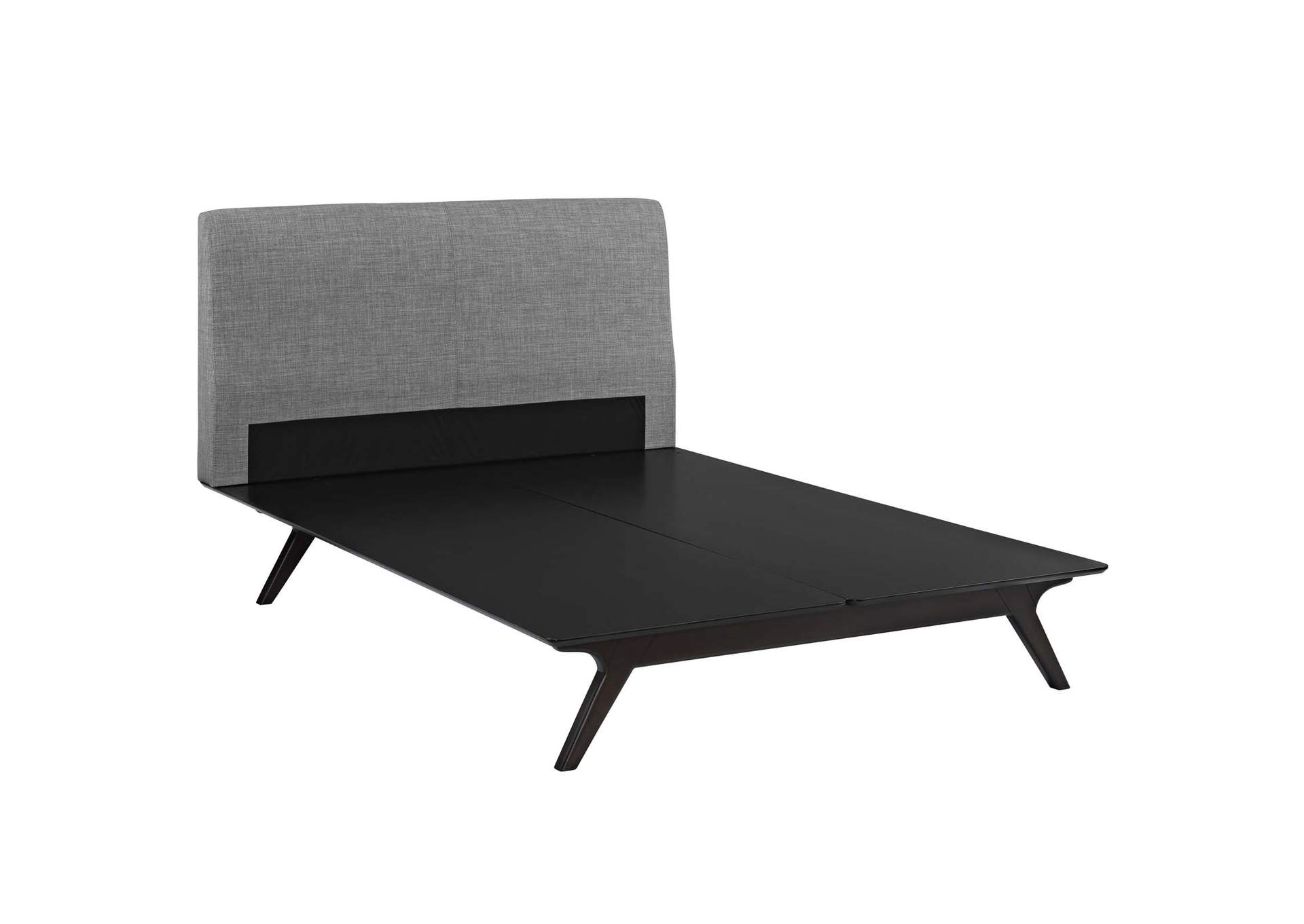 Cappuccino Gray Tracy Queen Bed,Modway