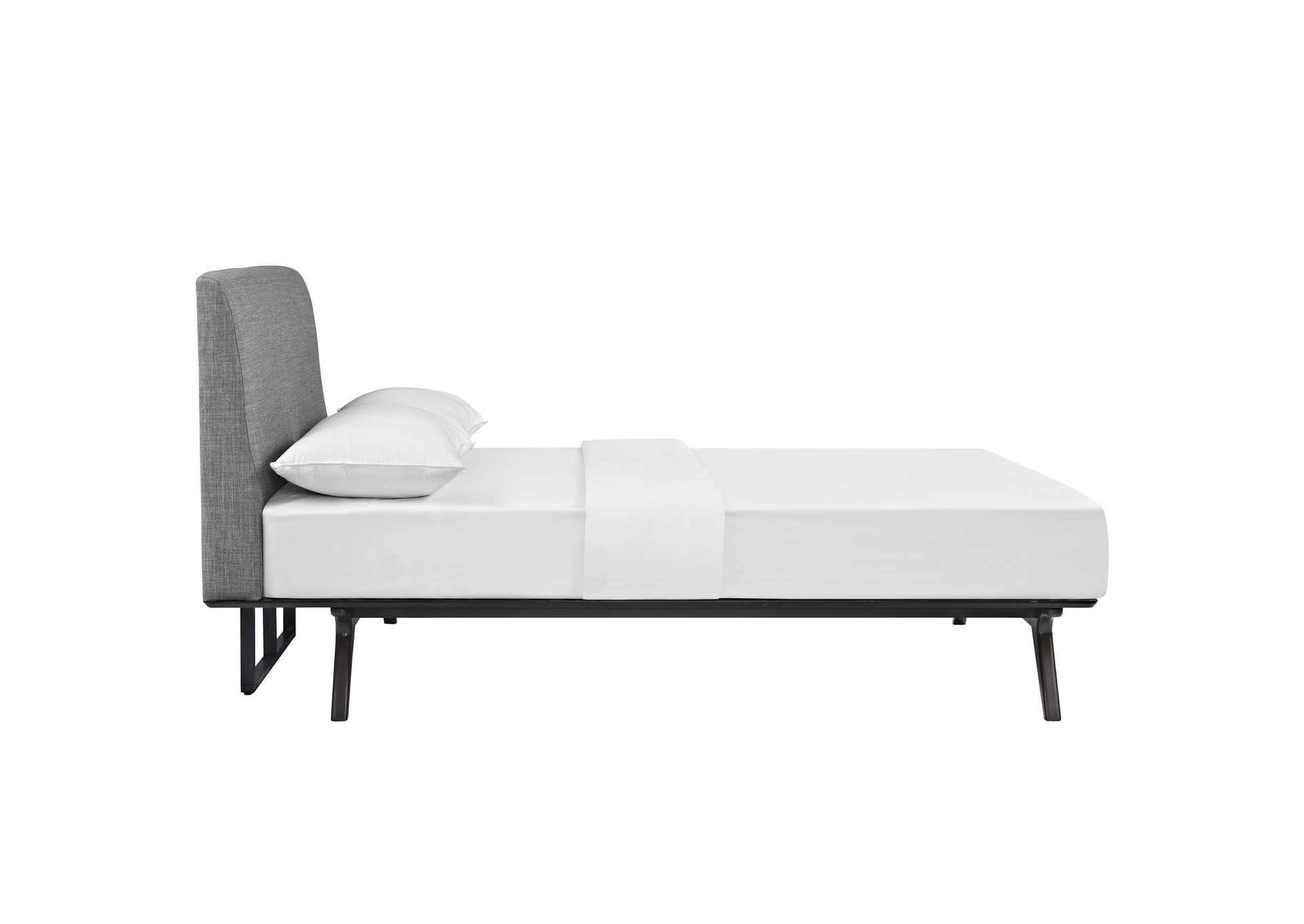 Cappuccino Gray Tracy Queen Bed,Modway