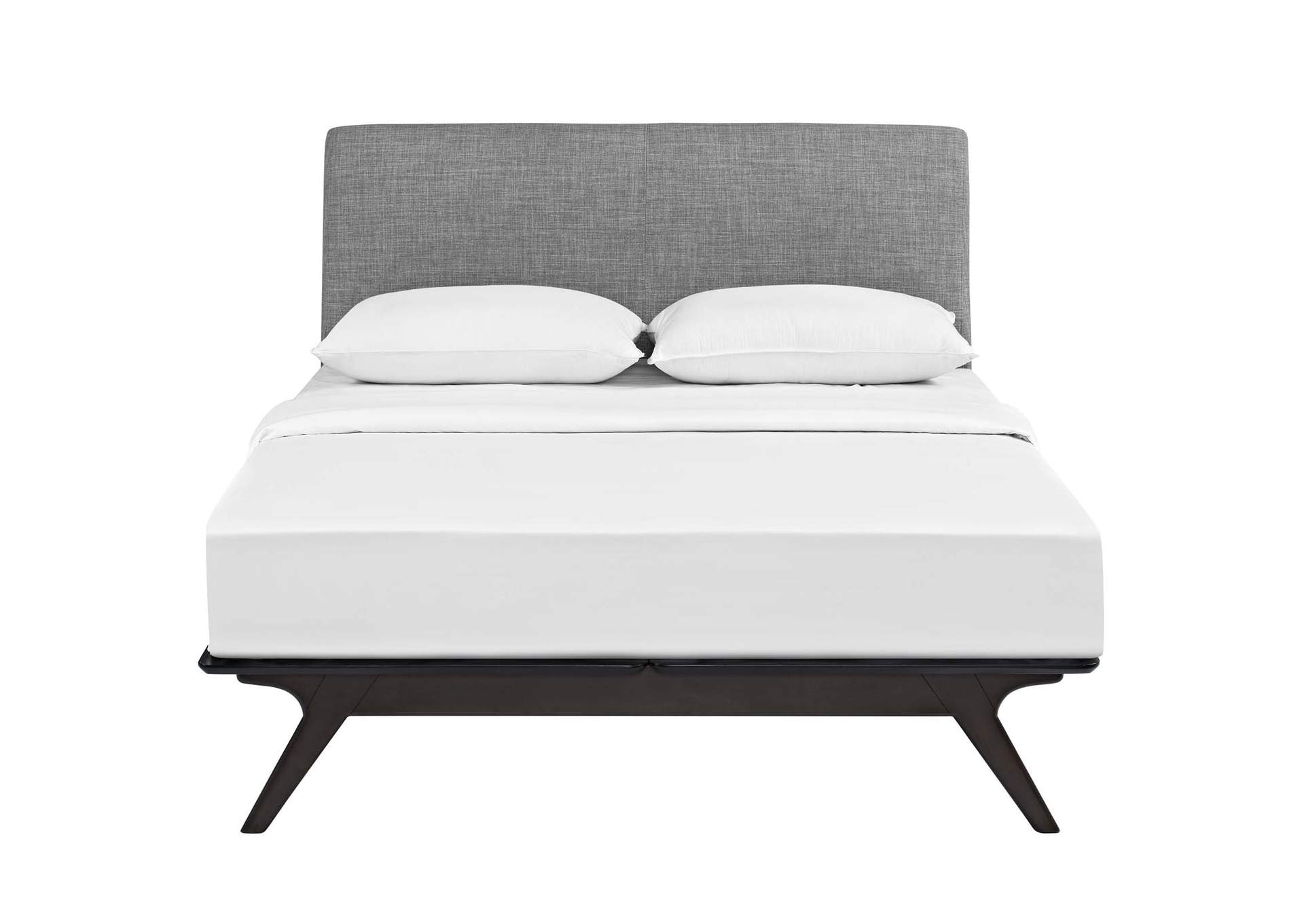 Cappuccino Gray Tracy Queen Bed,Modway