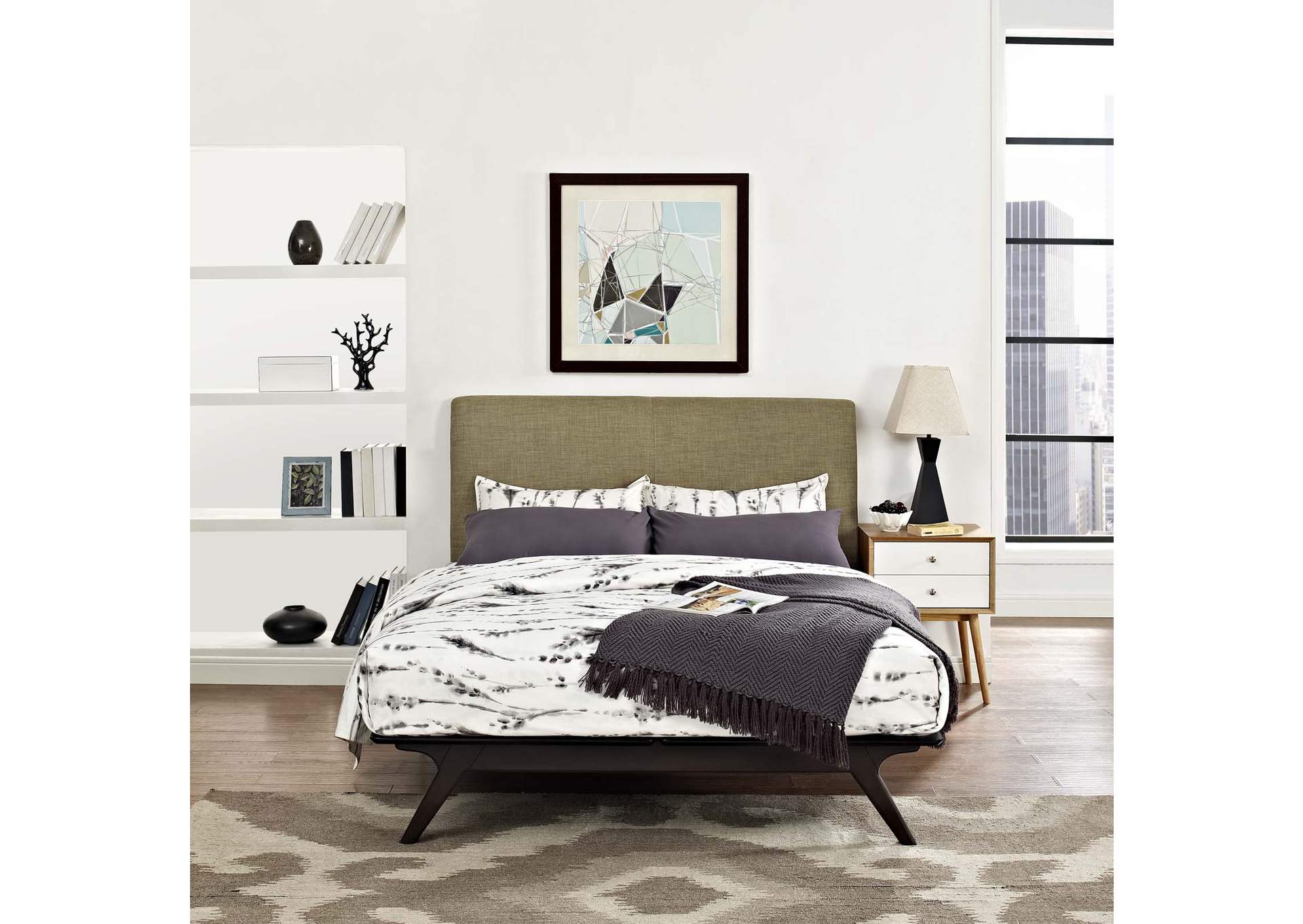 Cappuccino Latte Tracy Queen Bed,Modway