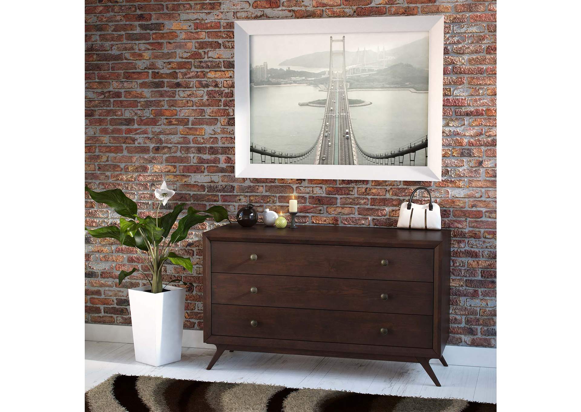 Cappuccino Tracy Wood Dresser,Modway