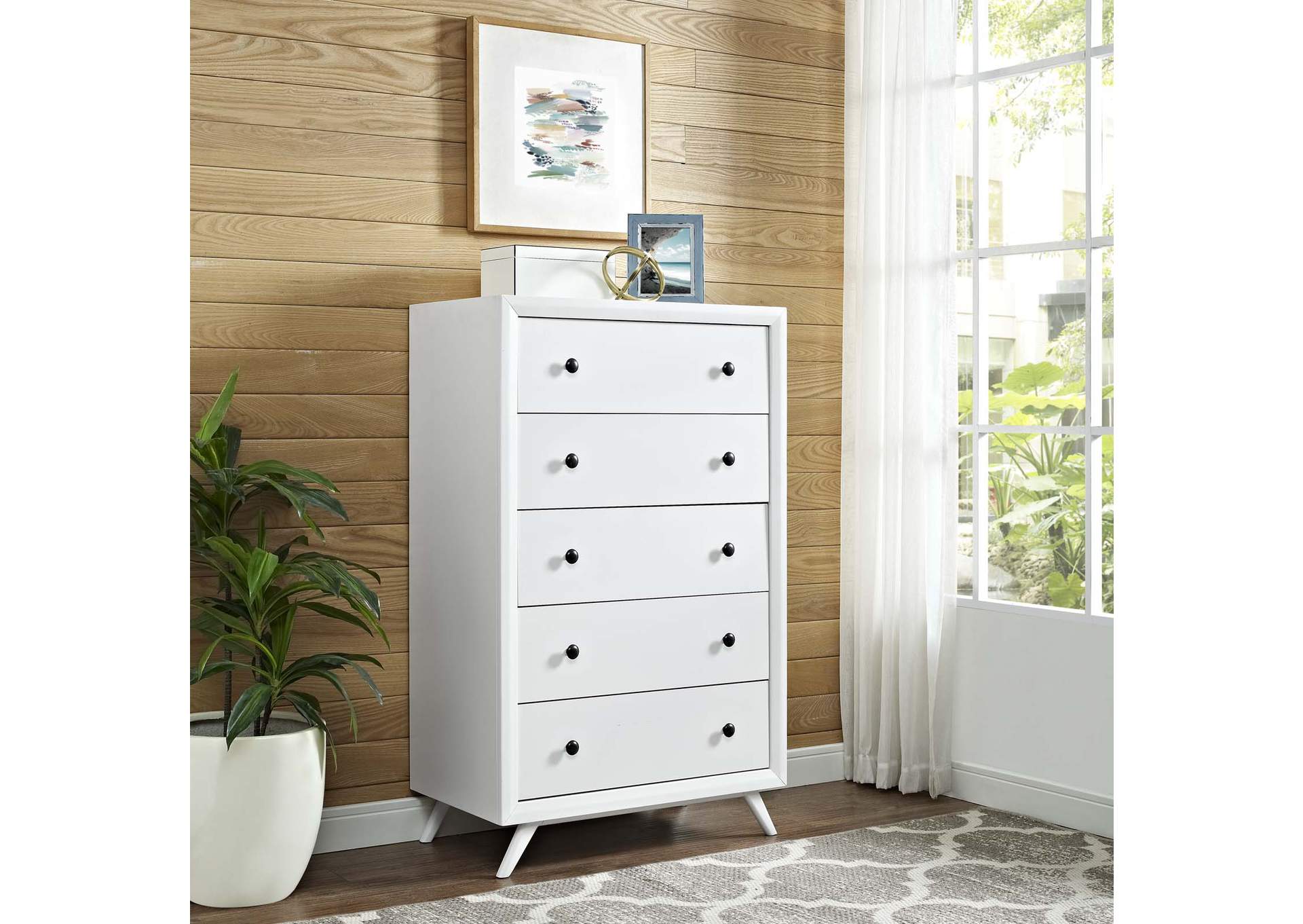 White Tracy Chest,Modway