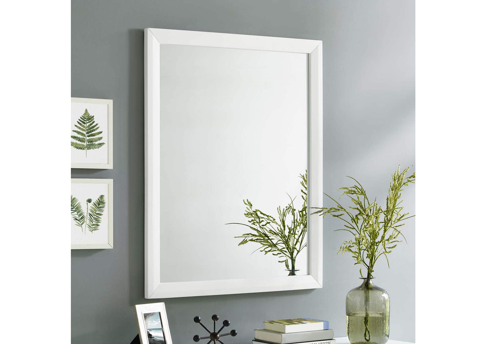 Tracy White Mirror,Modway