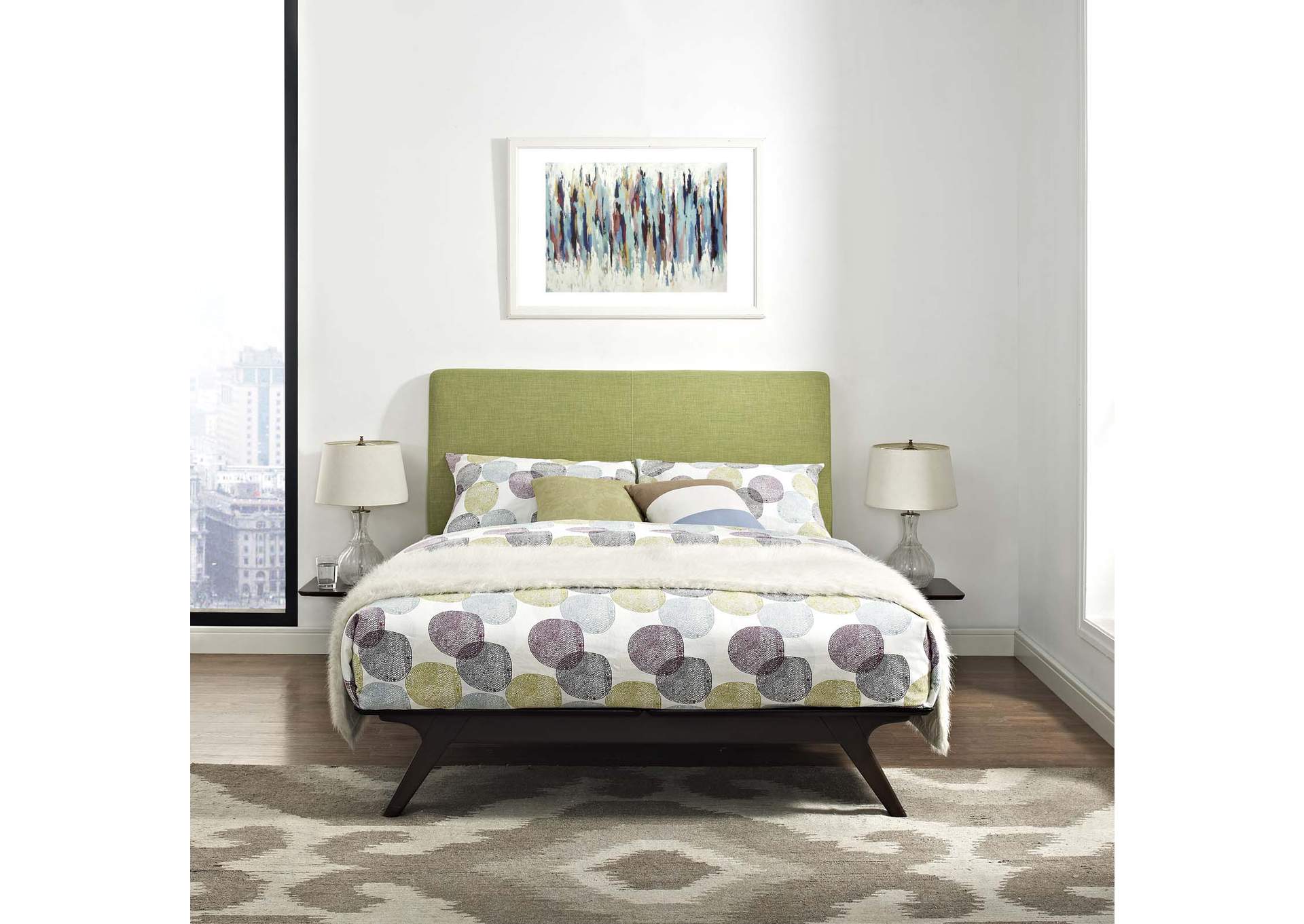 Cappuccino Green Tracy 3 Piece Queen Bedroom Set,Modway