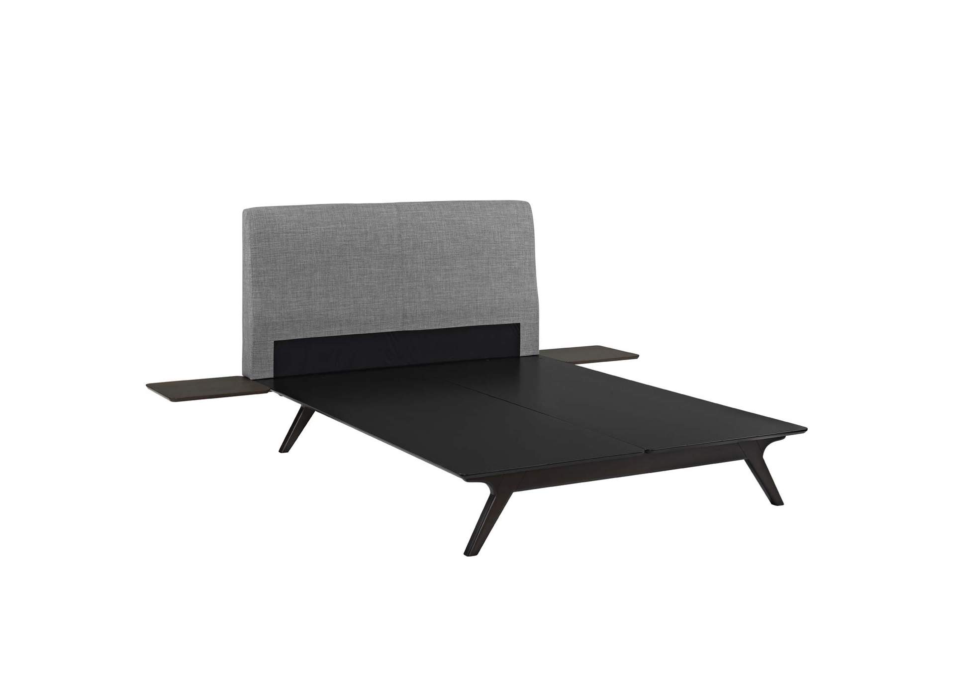 Cappuccino Gray Tracy 3 Piece Queen Bedroom Set,Modway