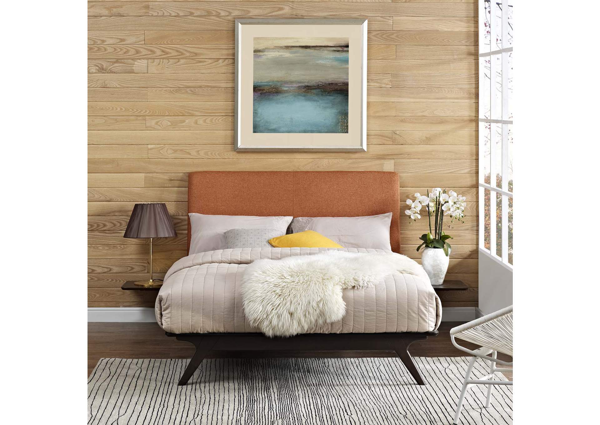 Cappuccino Orange Tracy 3 Piece Queen Bedroom Set,Modway