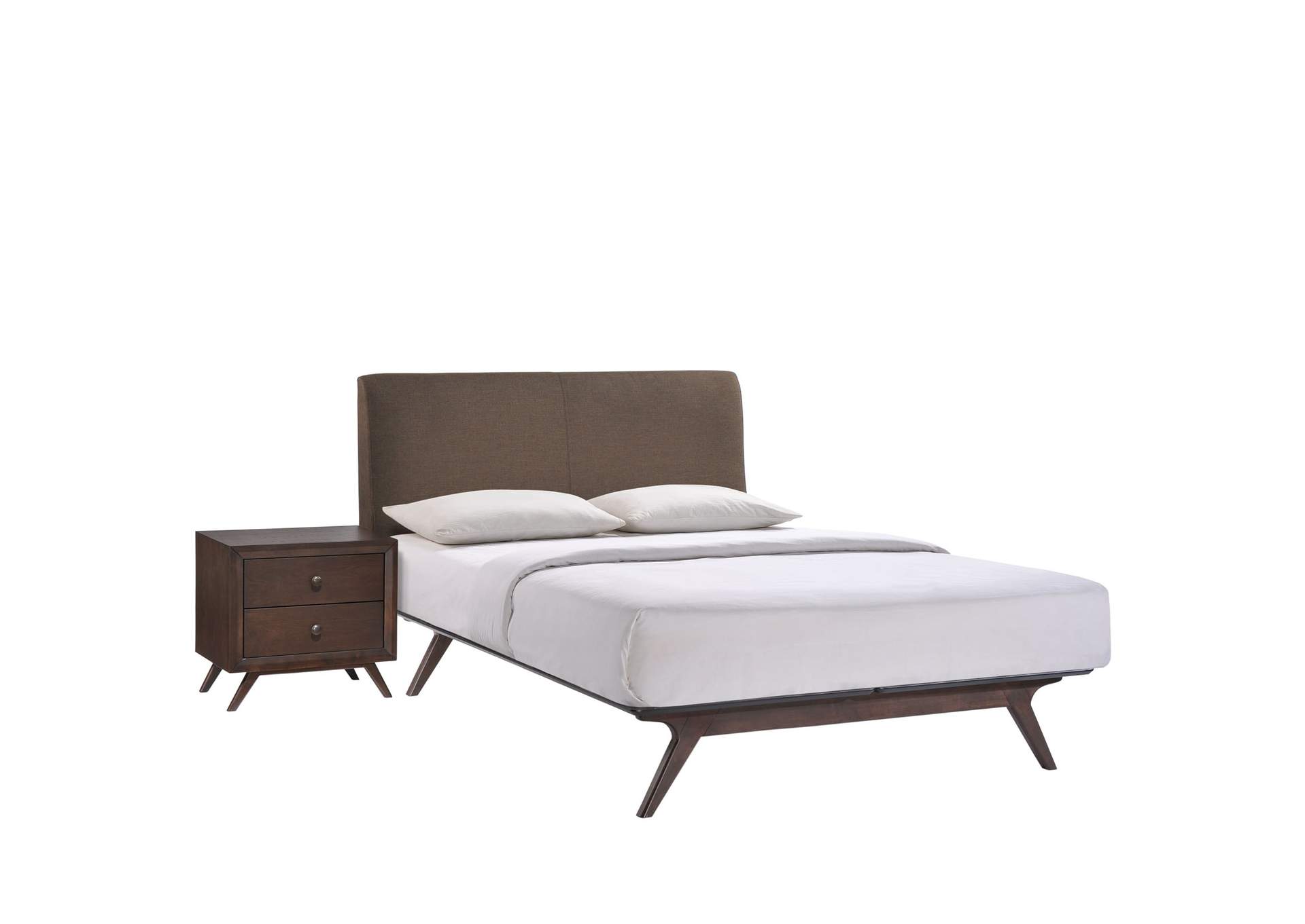 Cappuccino Brown Tracy 2 Piece Queen Bedroom Set,Modway