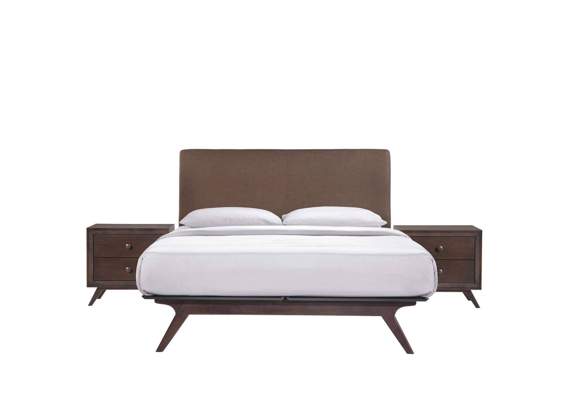 Cappuccino Brown Tracy 3 Piece Queen Bedroom Set,Modway