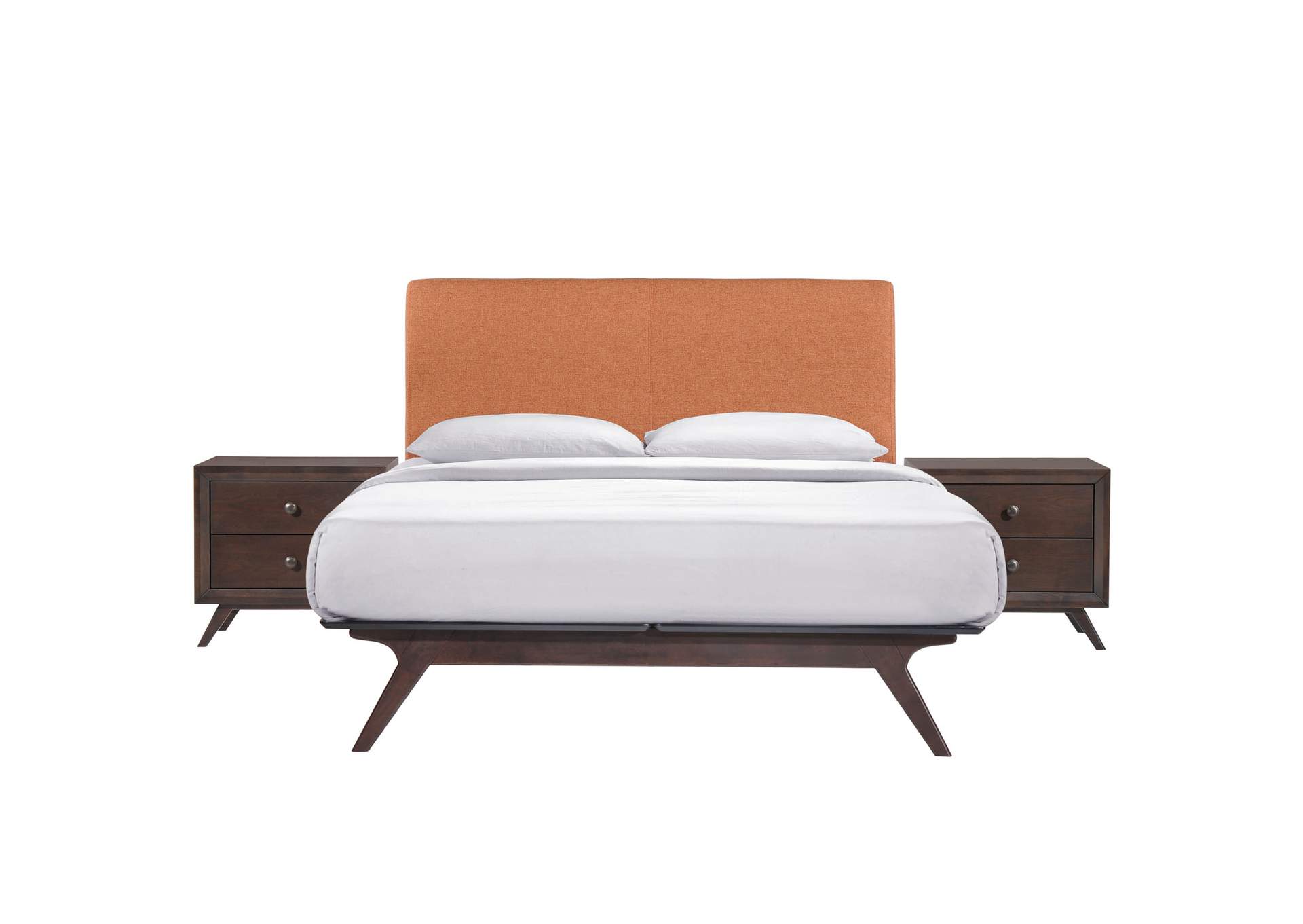 Cappuccino Orange Tracy 3 Piece Queen Bedroom Set,Modway