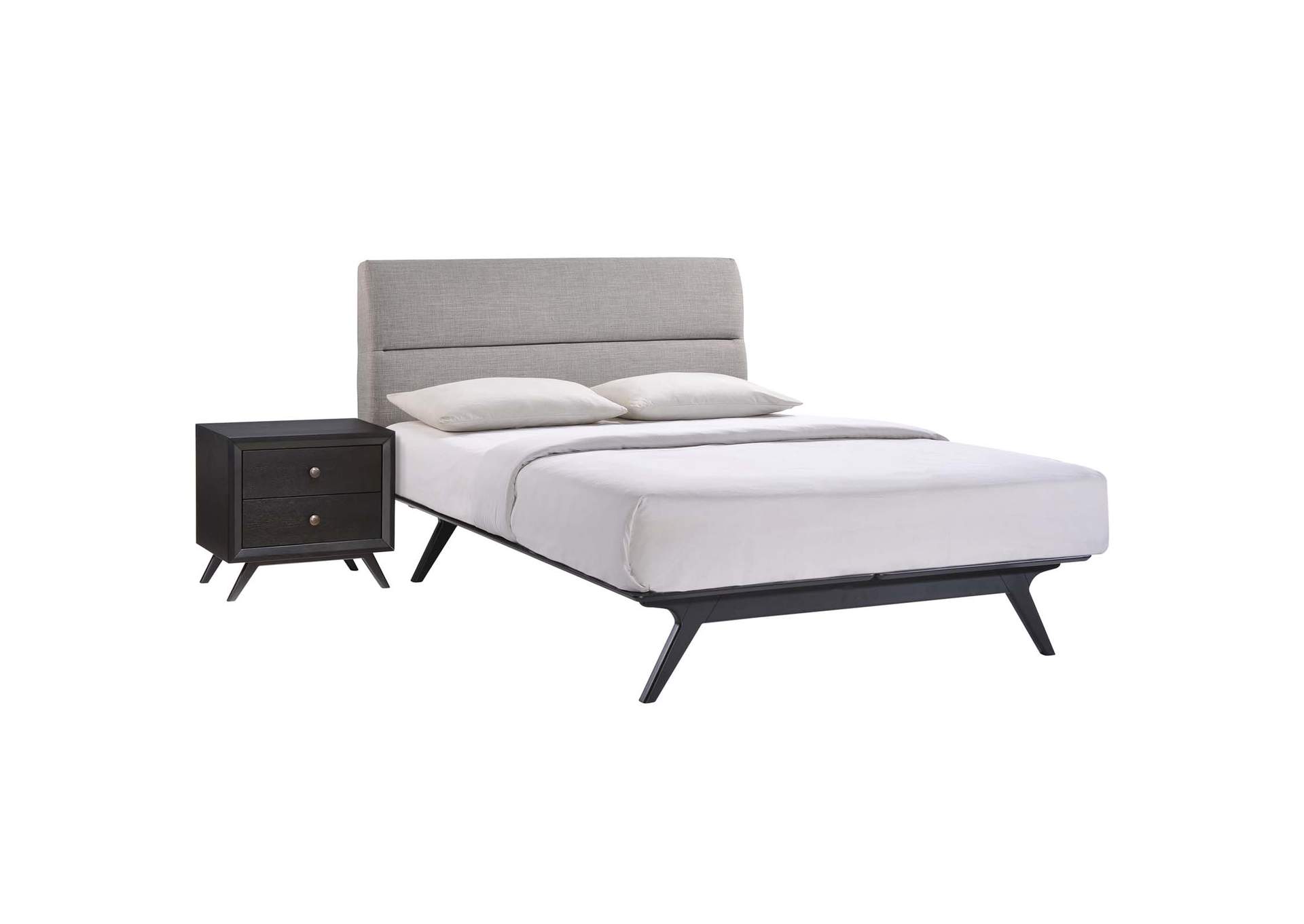 Black Gray Addison 2 Piece Queen Bedroom Set,Modway