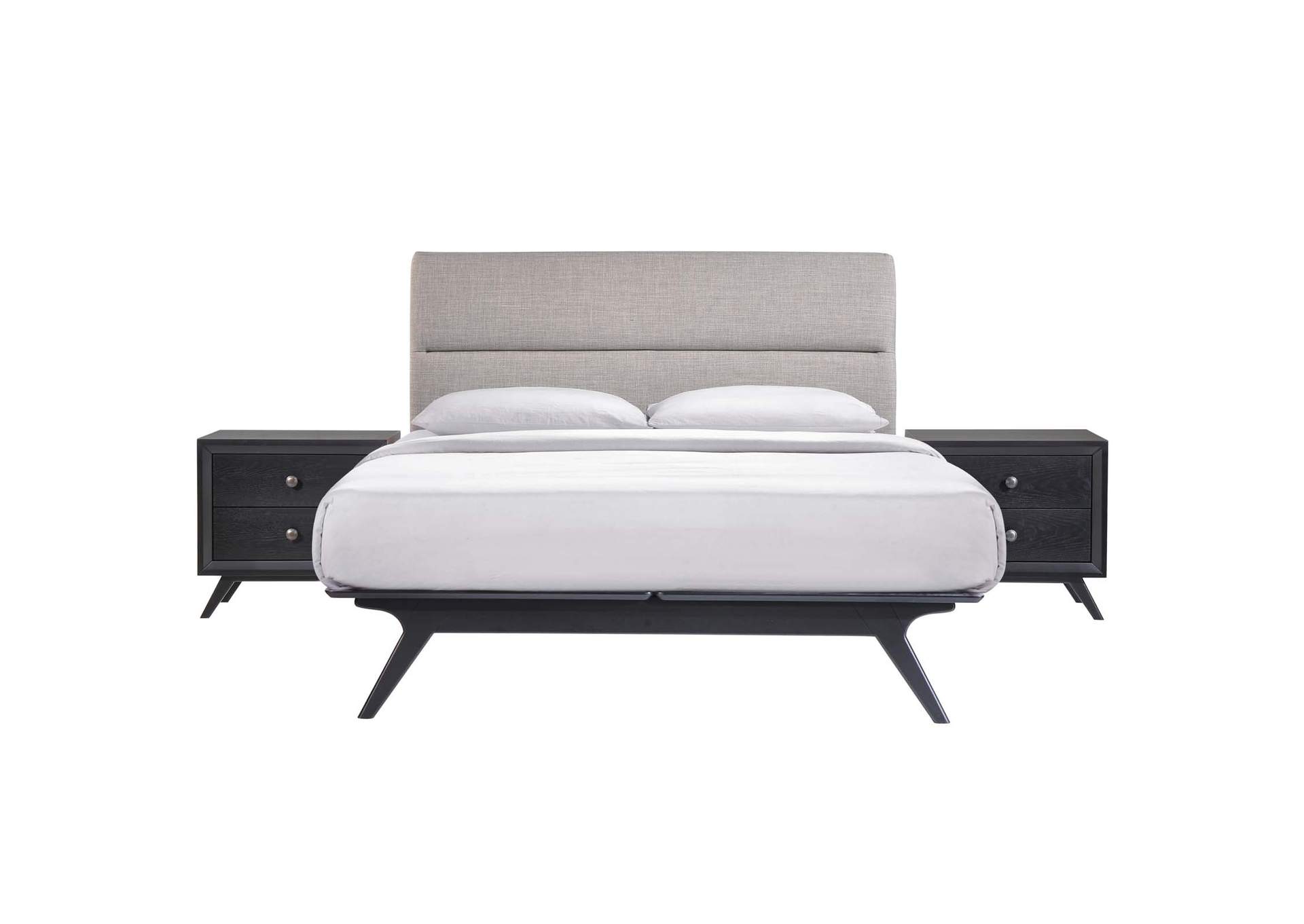 Black Gray Addison 3 Piece Queen Bedroom Set,Modway