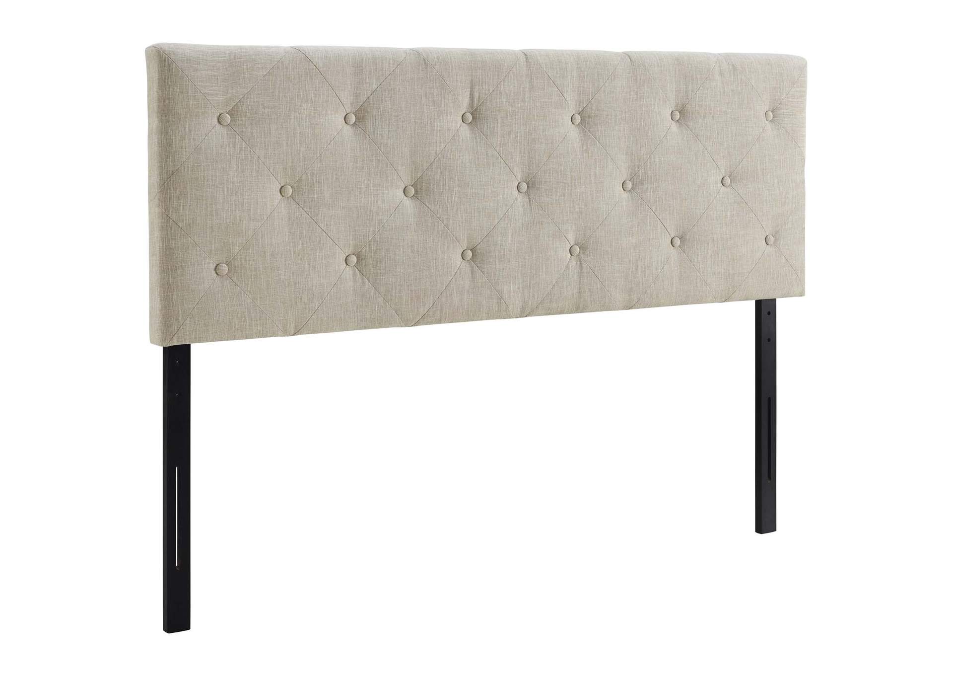 Terisa Beige Queen Upholstered Fabric Headboard,Modway