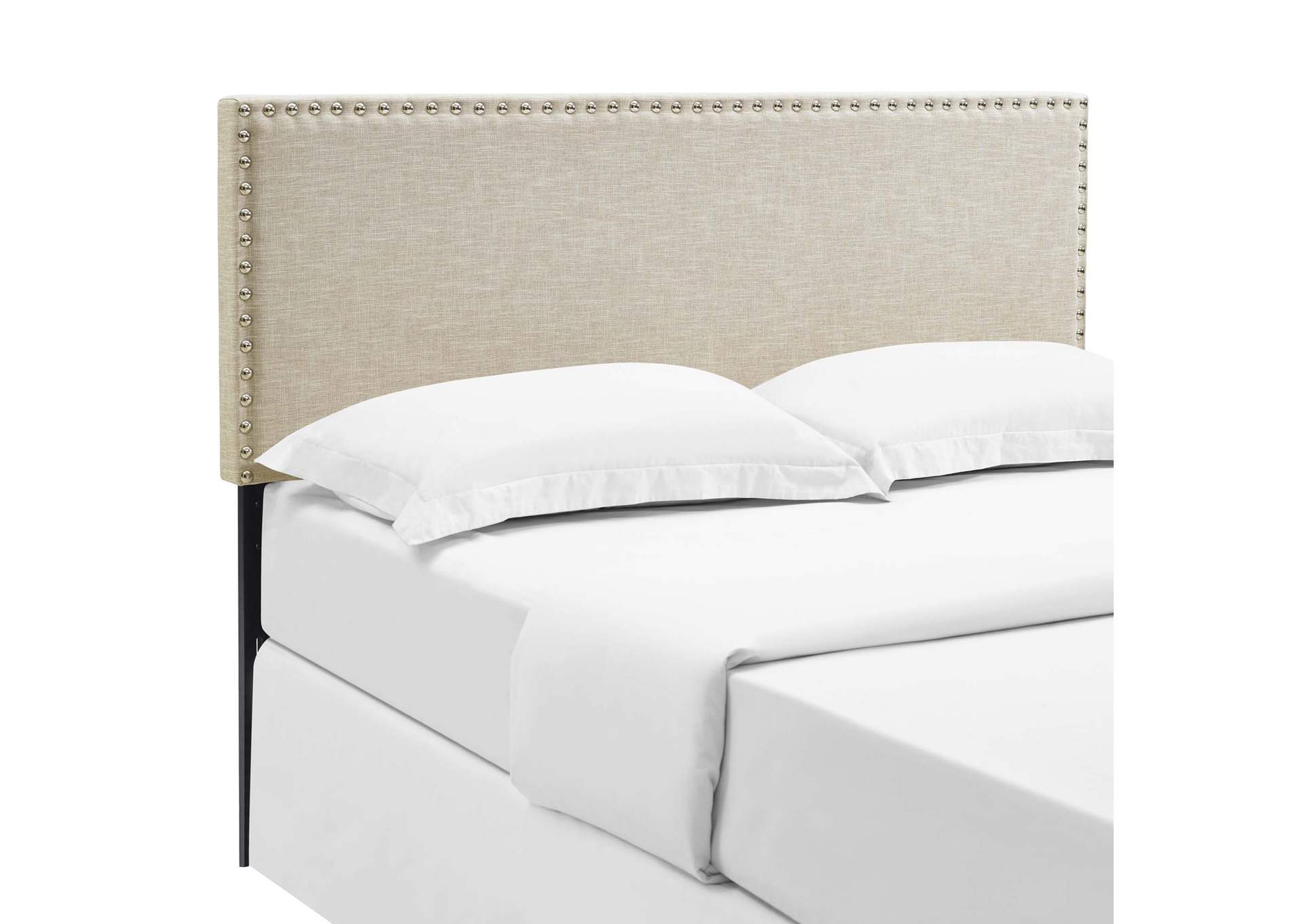 Phoebe Beige Queen Upholstered Fabric Headboard,Modway