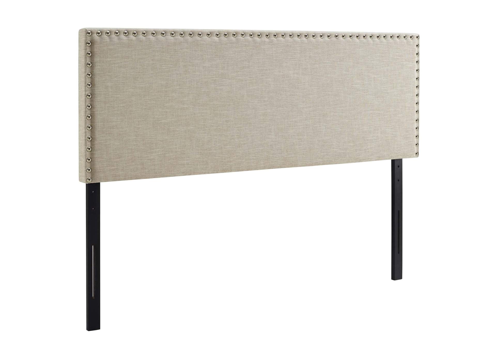 Phoebe Beige Queen Upholstered Fabric Headboard,Modway