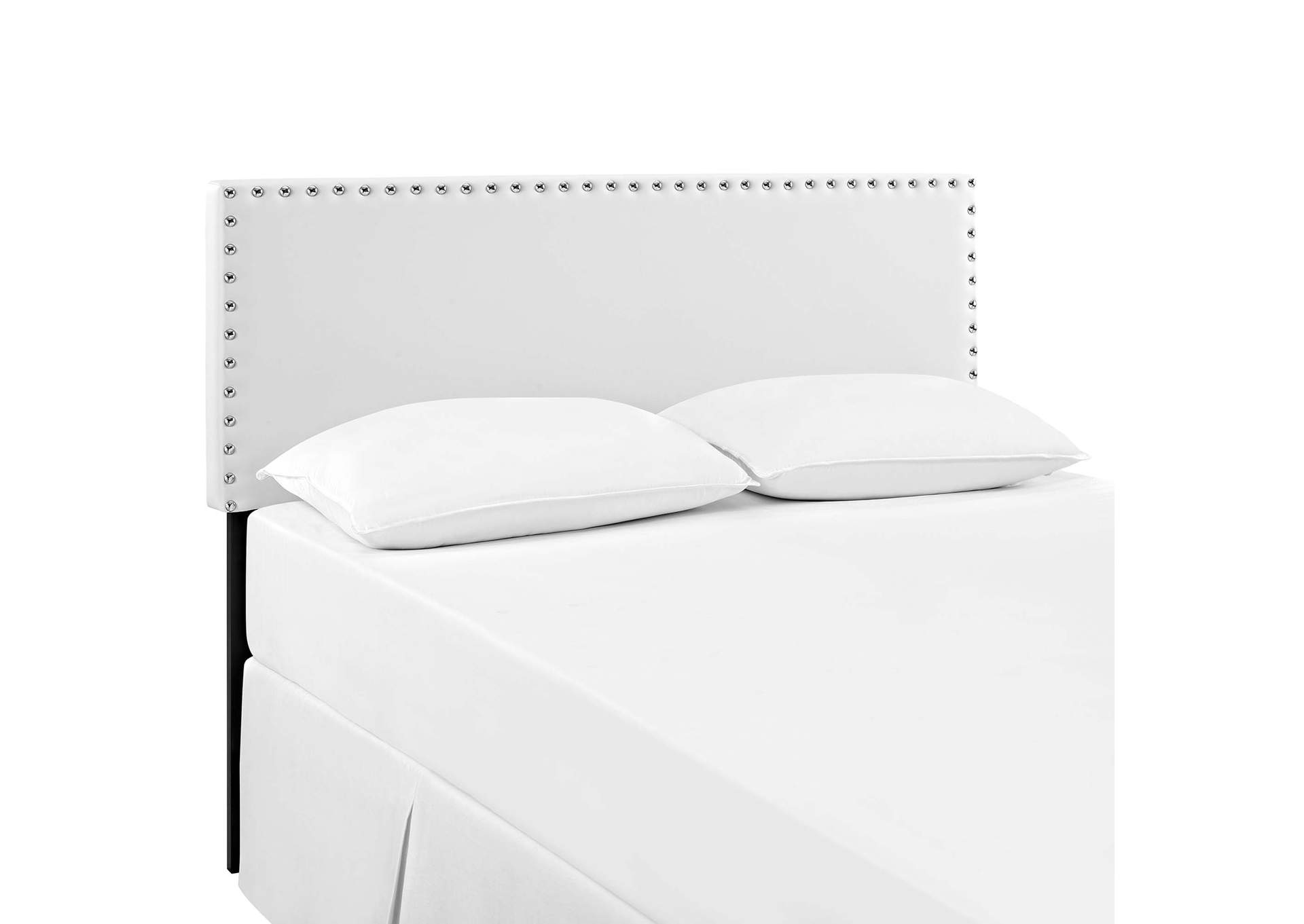 Phoebe White King Upholstered Vinyl Headboard,Modway