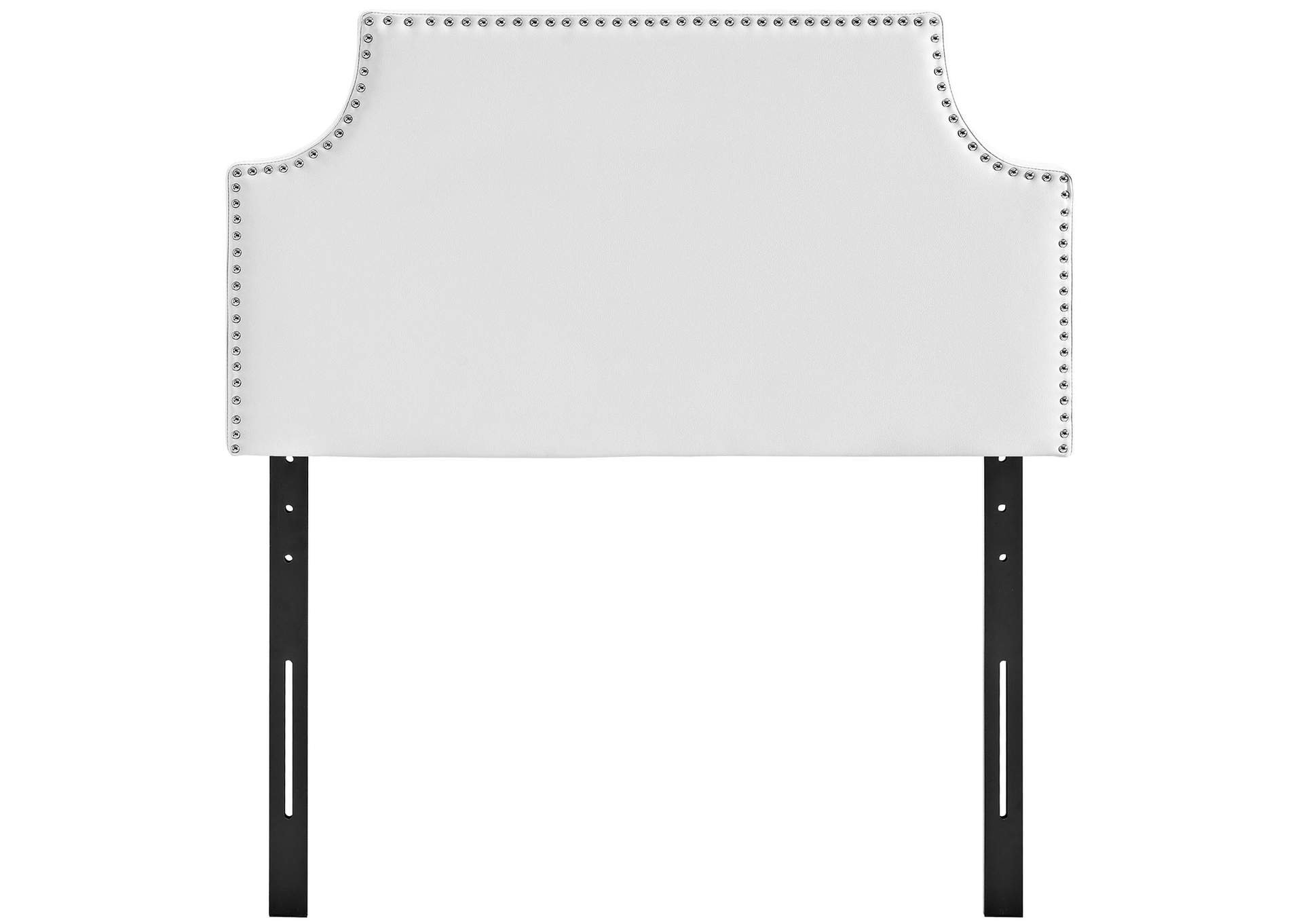 Laura White Twin Upholstered Vinyl Headboard,Modway