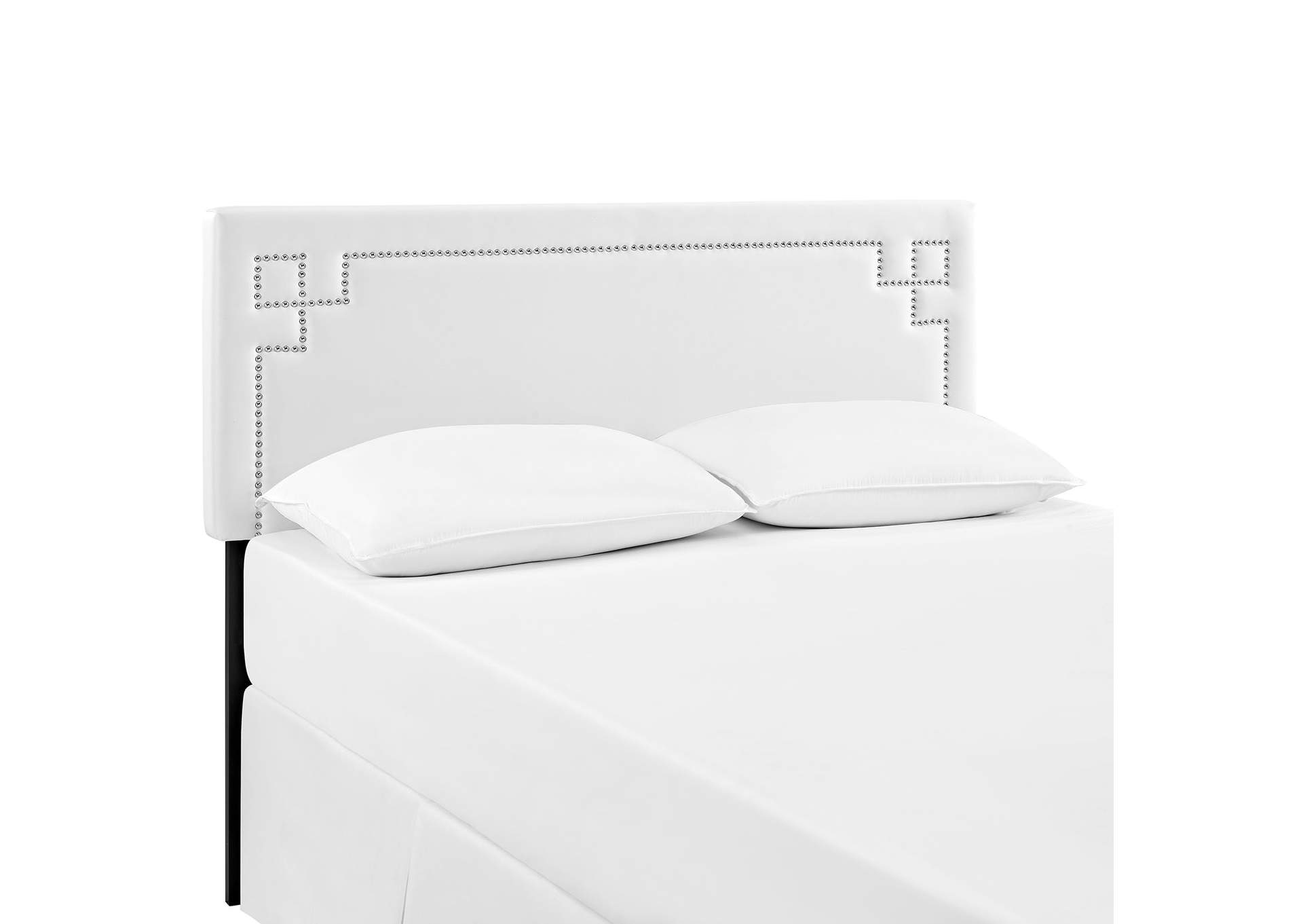 Josie White Queen Upholstered Vinyl Headboard,Modway