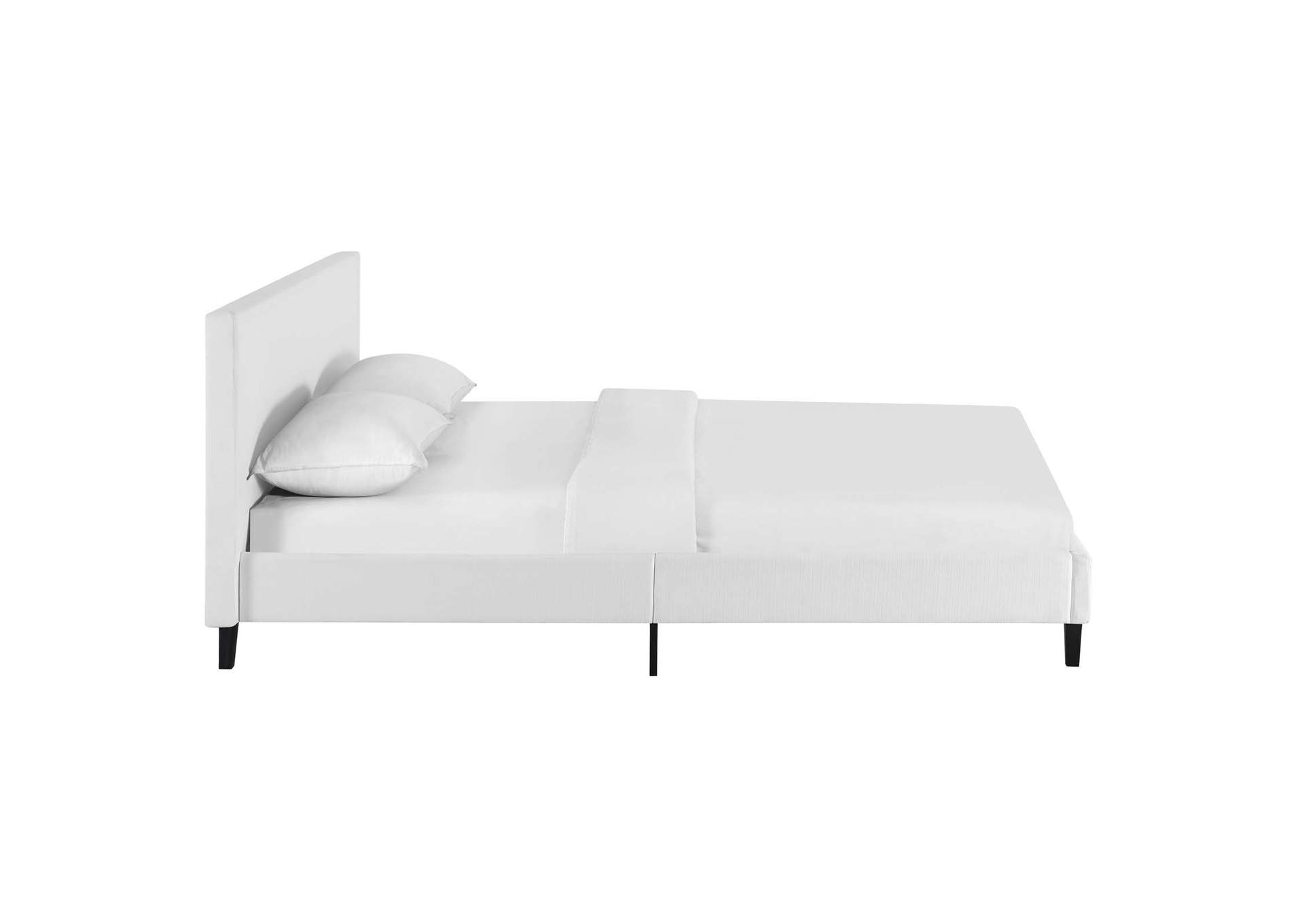 White Anya Full Bed - Fabric,Modway