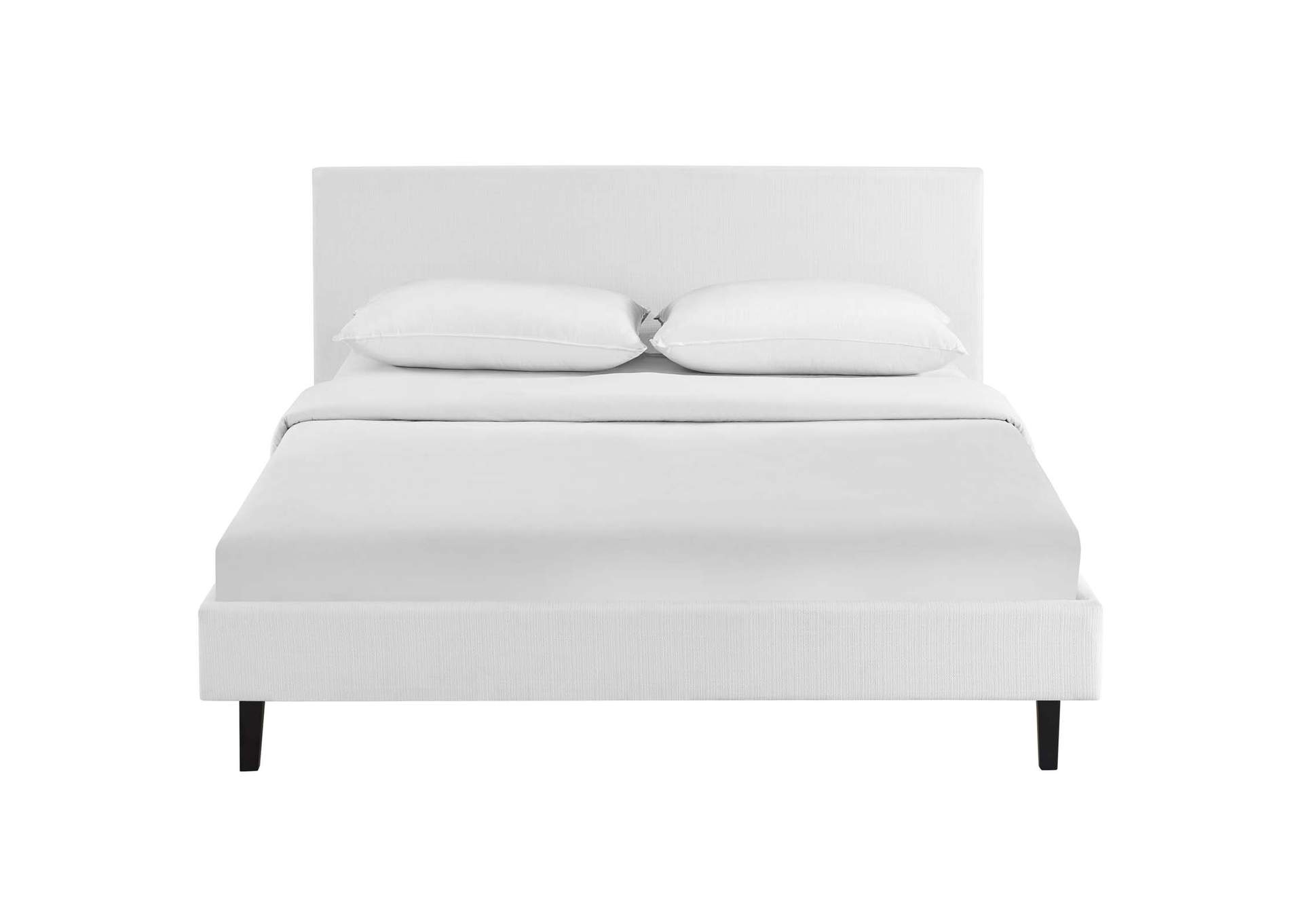 White Anya Full Bed - Fabric,Modway