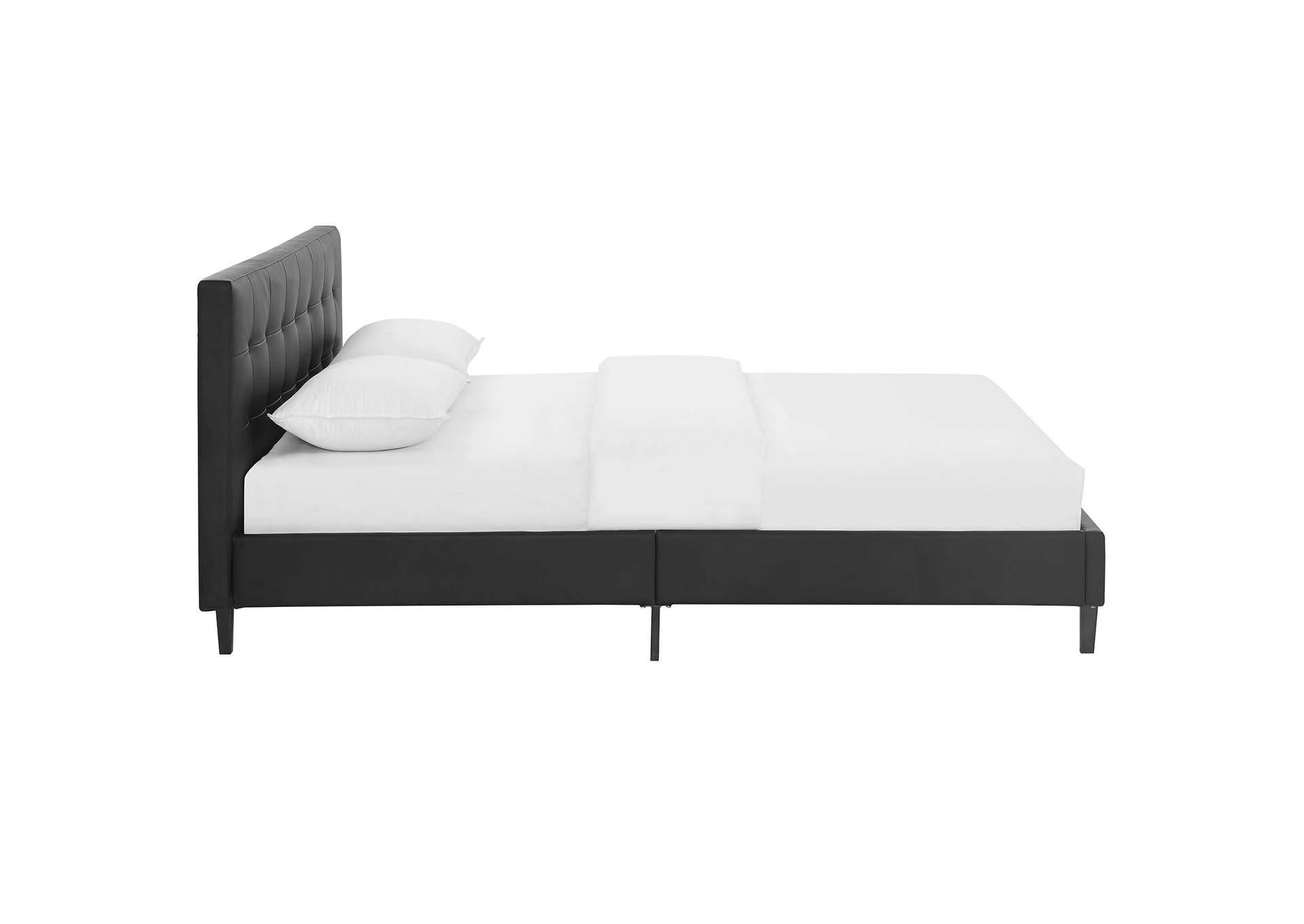 Black Linnea Full Bed - Faux Leather,Modway