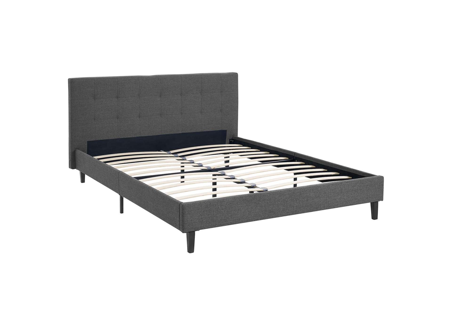 Gray Linnea Queen Bed - Fabric,Modway