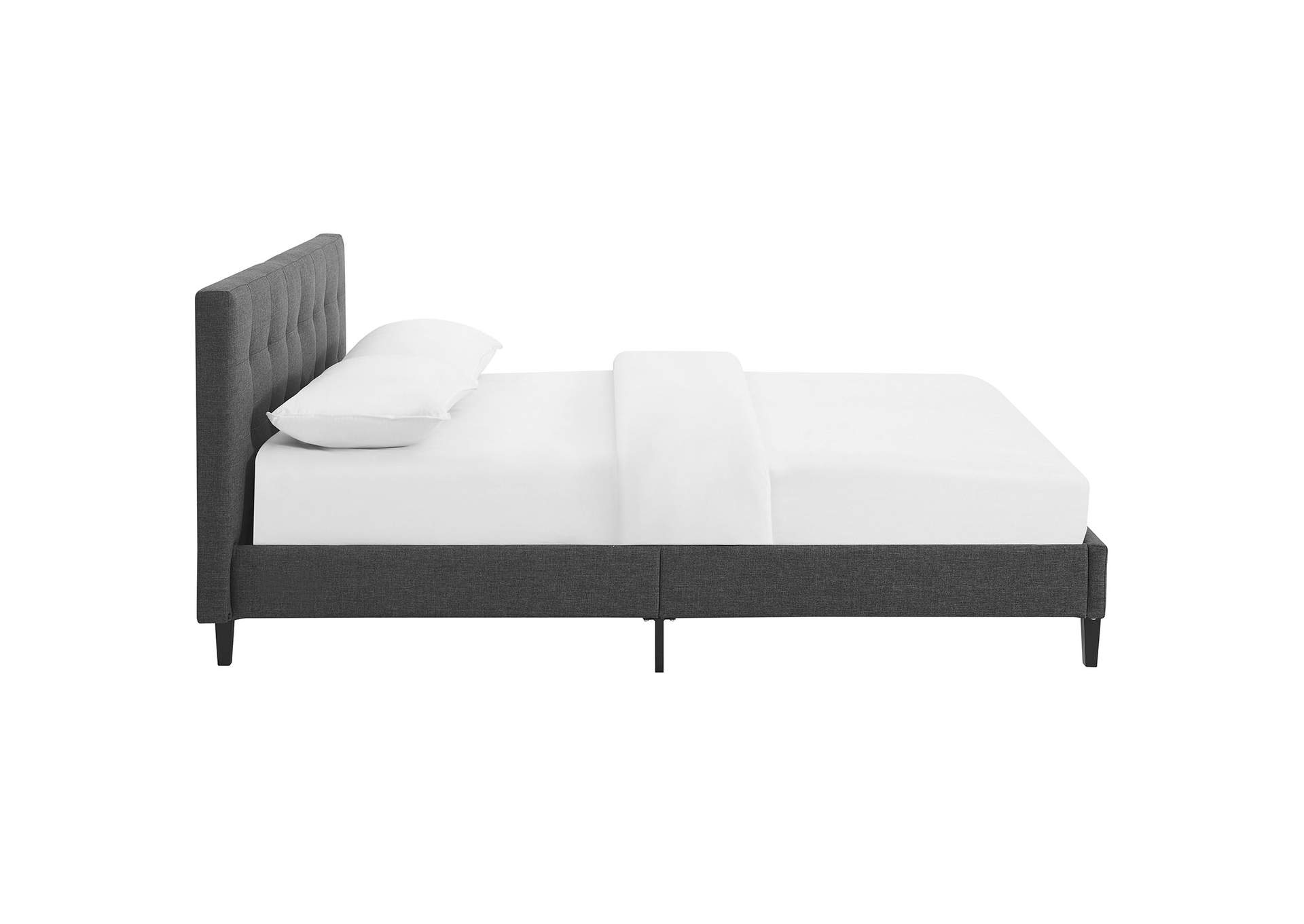 Gray Linnea Queen Bed - Fabric,Modway