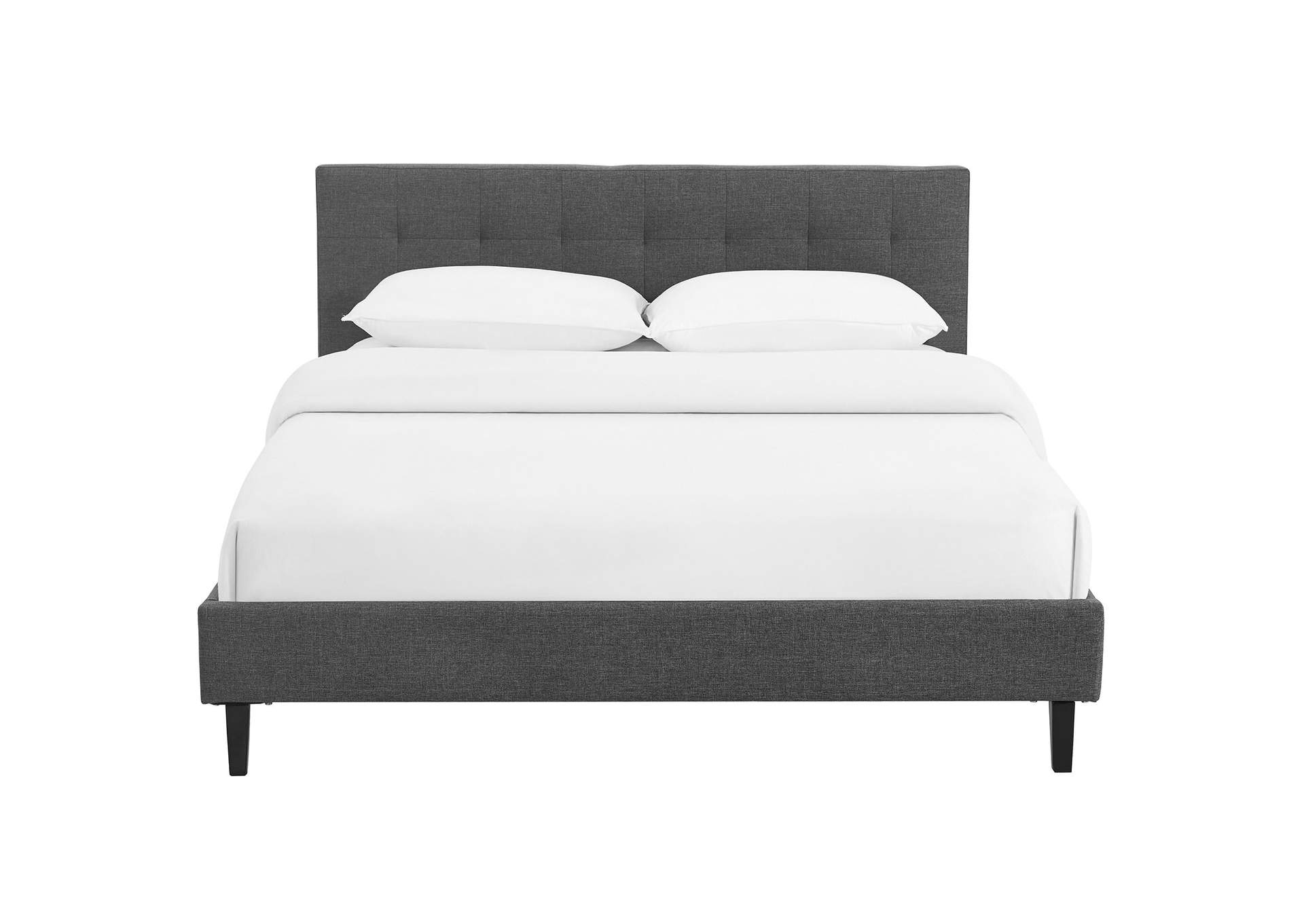 Gray Linnea Queen Bed - Fabric,Modway