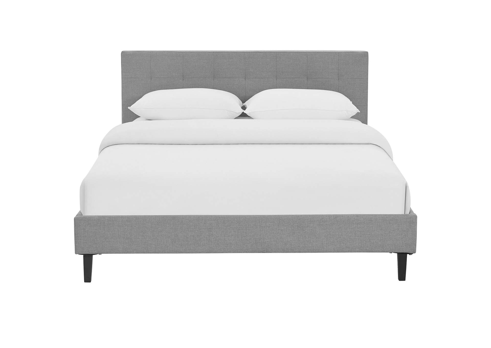 Light Gray Linnea Queen Bed - Fabric,Modway
