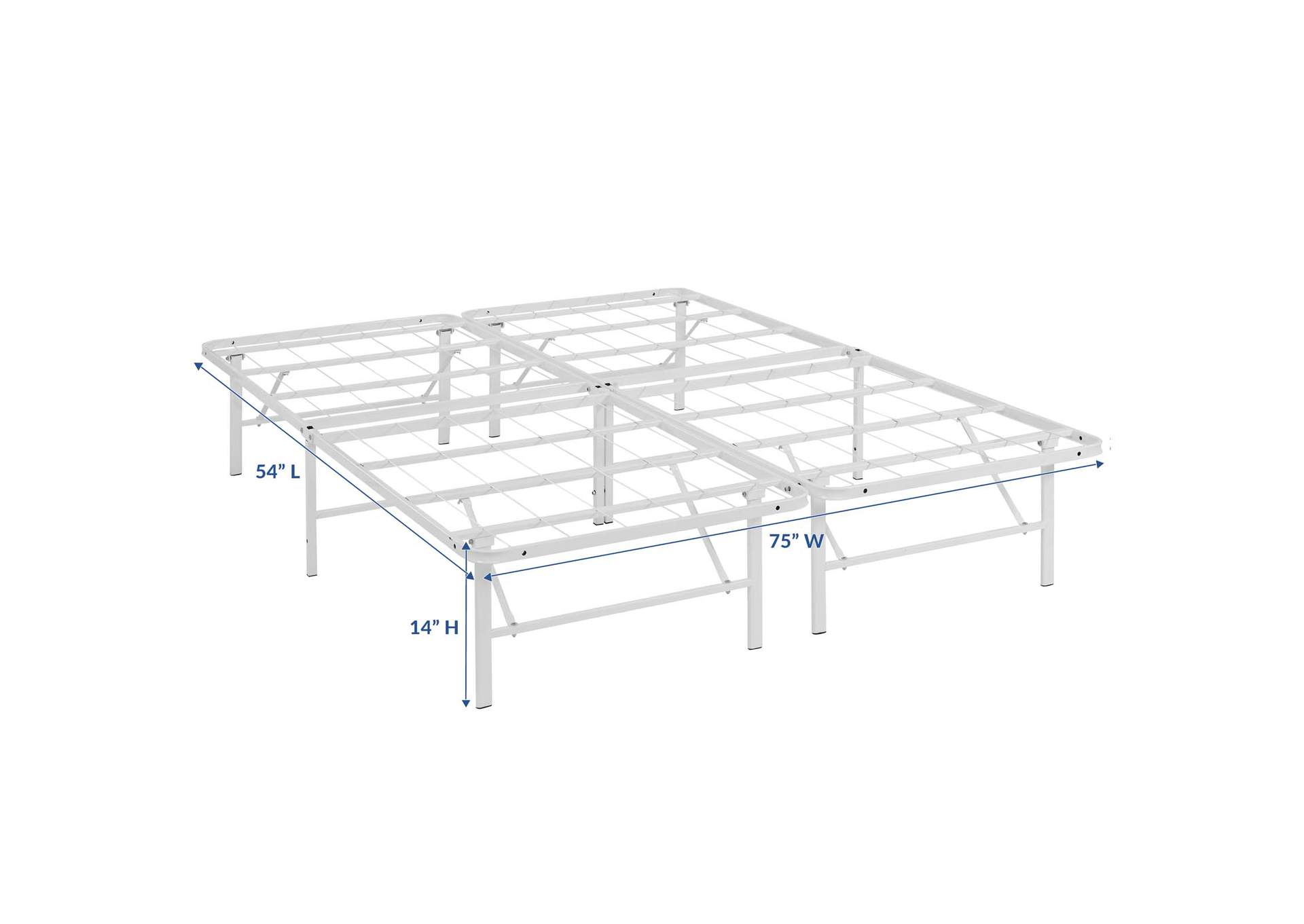 White Horizon Full Bed - Stainless Steel Frame,Modway