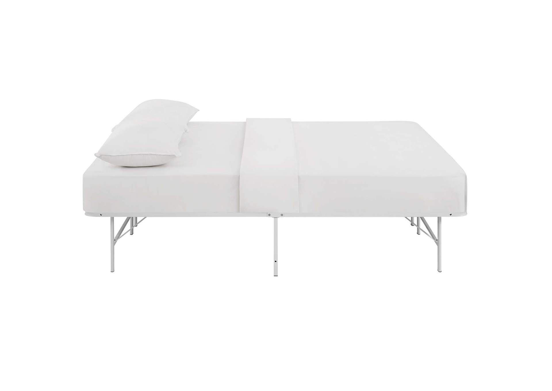 White Horizon Full Bed - Stainless Steel Frame,Modway